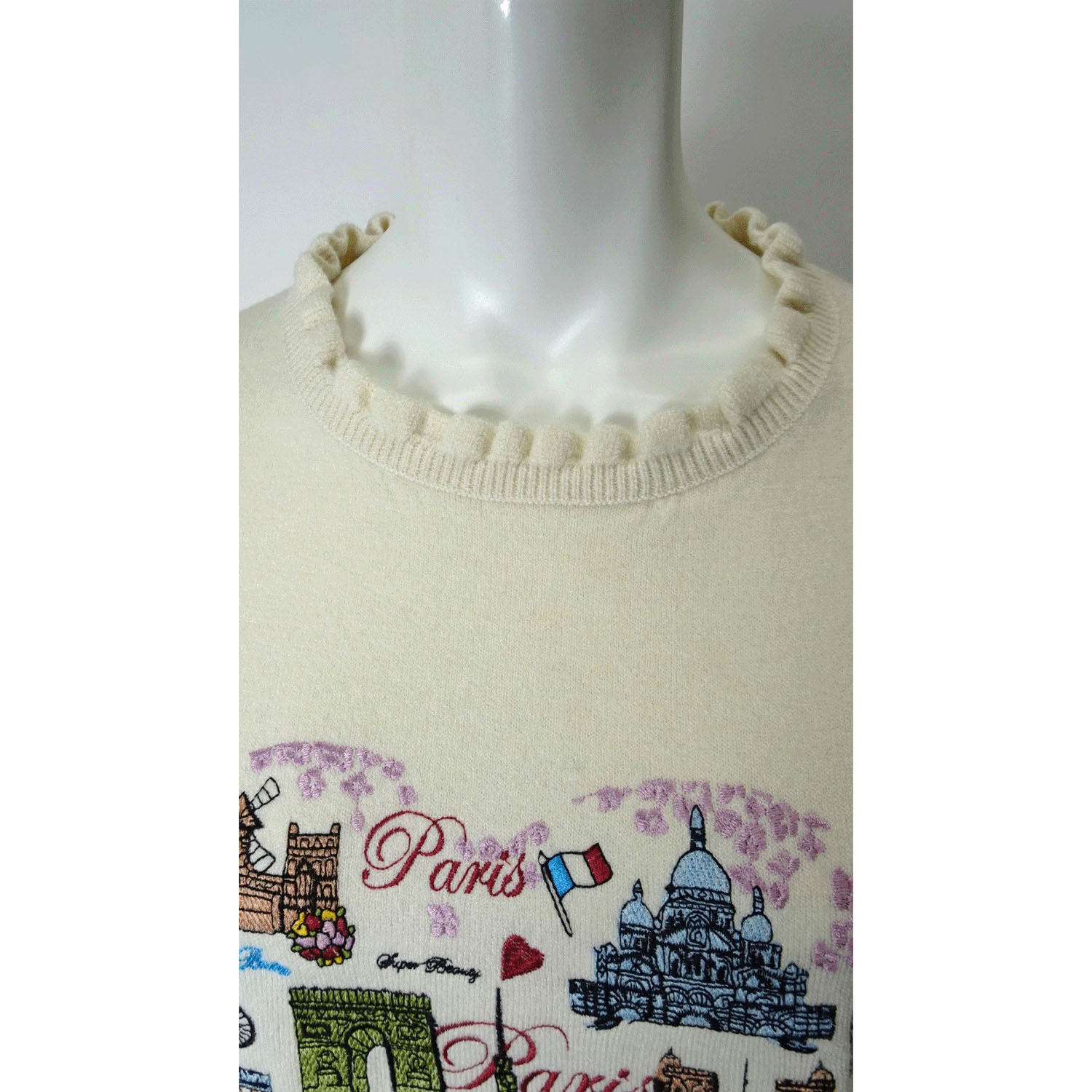 【Inata Live】Super Beauty パリ刺繍フリルセーター - 画像5