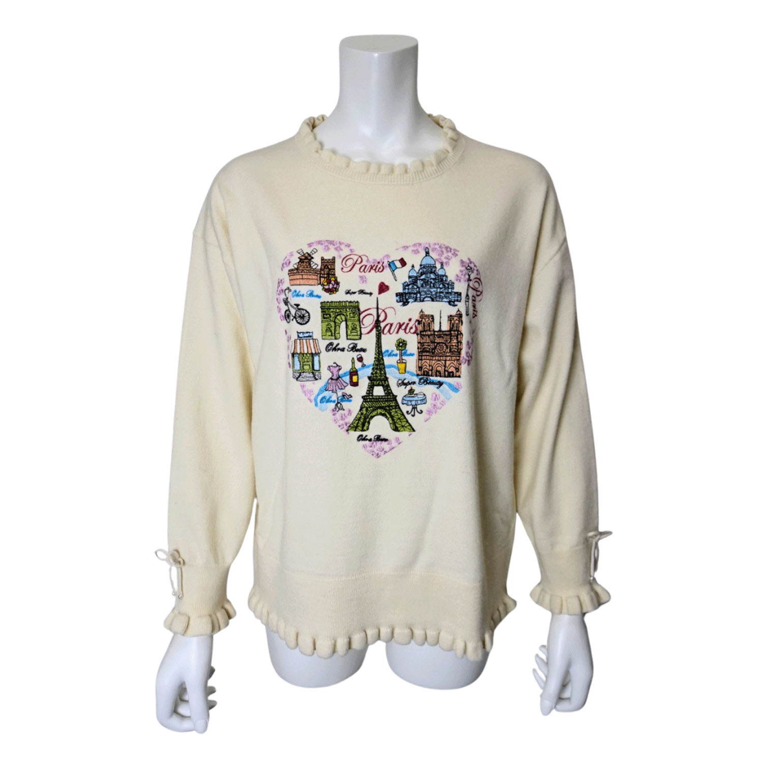 【Inata Live】Super Beauty パリ刺繍フリルセーター