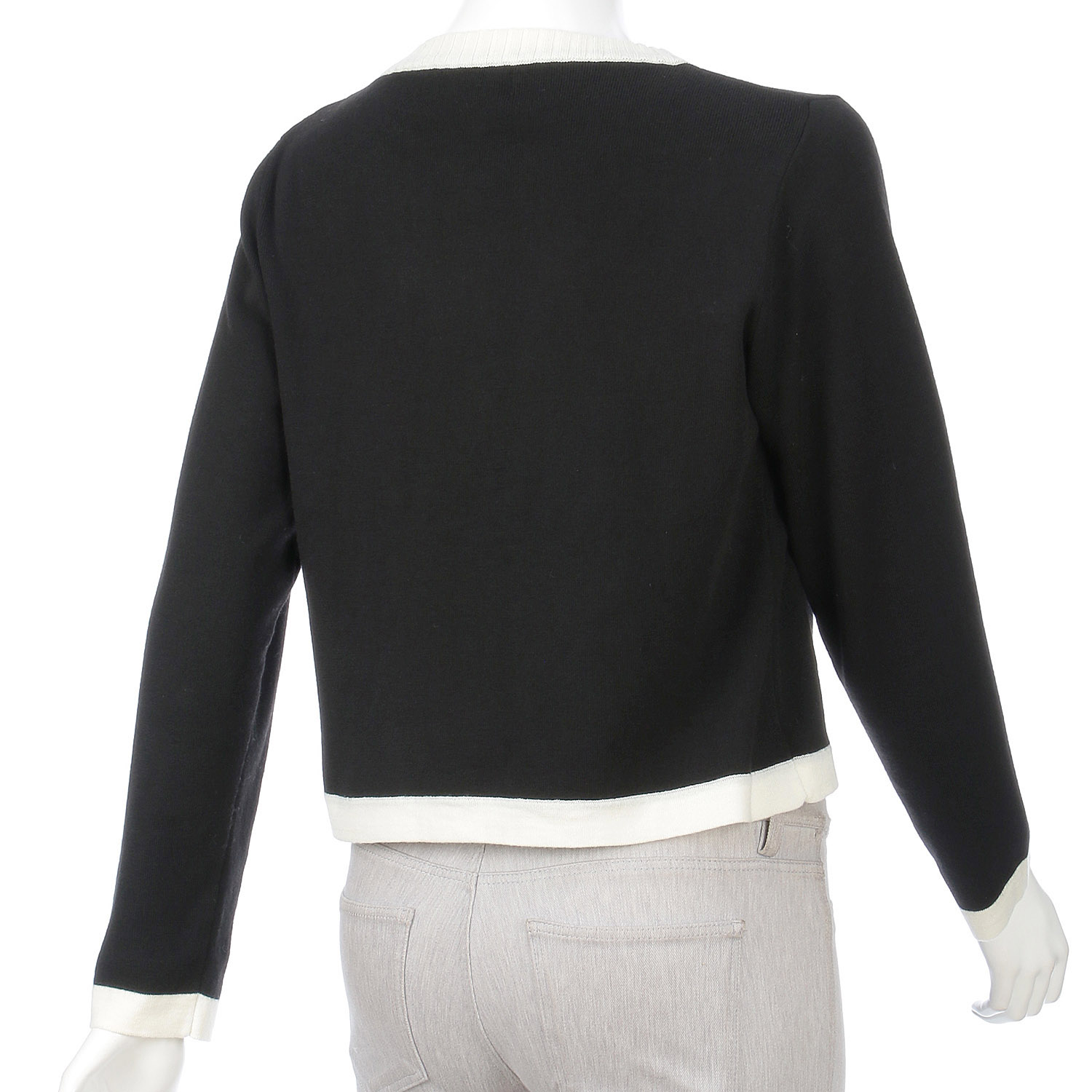 Super Beauty 配色ノーカラーニットカーディガン - 画像9