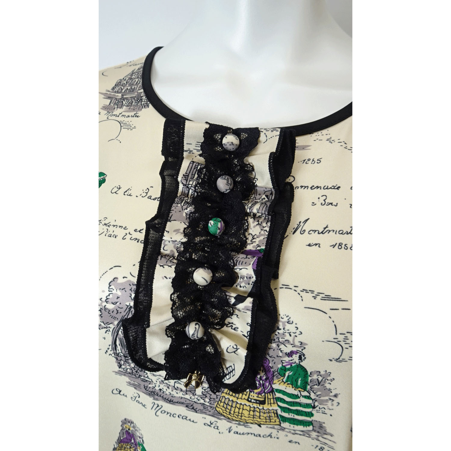 【Insta Live】Super Beauty 胸元×裾レースプリントワンピース - 画像7