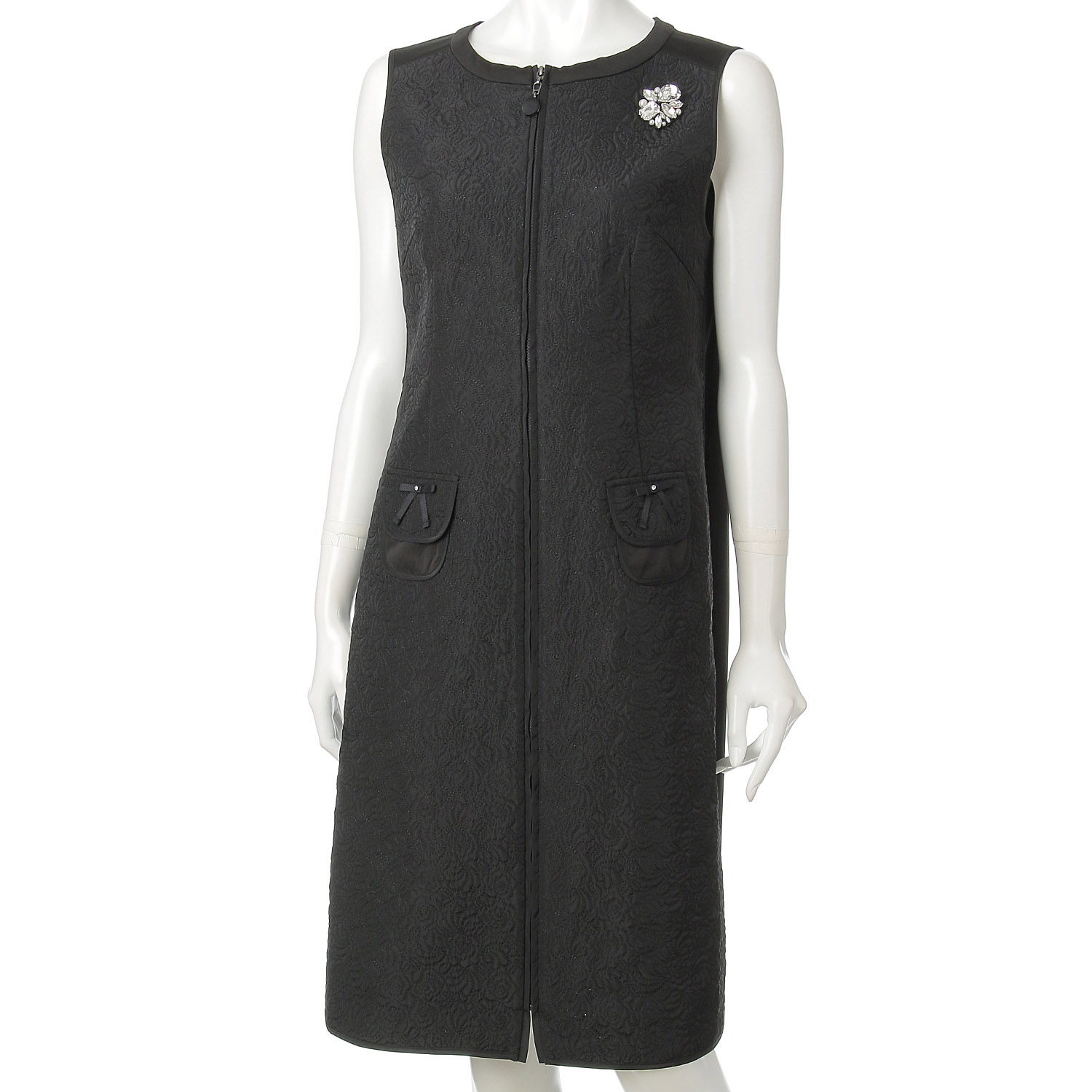 Super Beauty キルティング生地切替前あきワンピース - 画像2