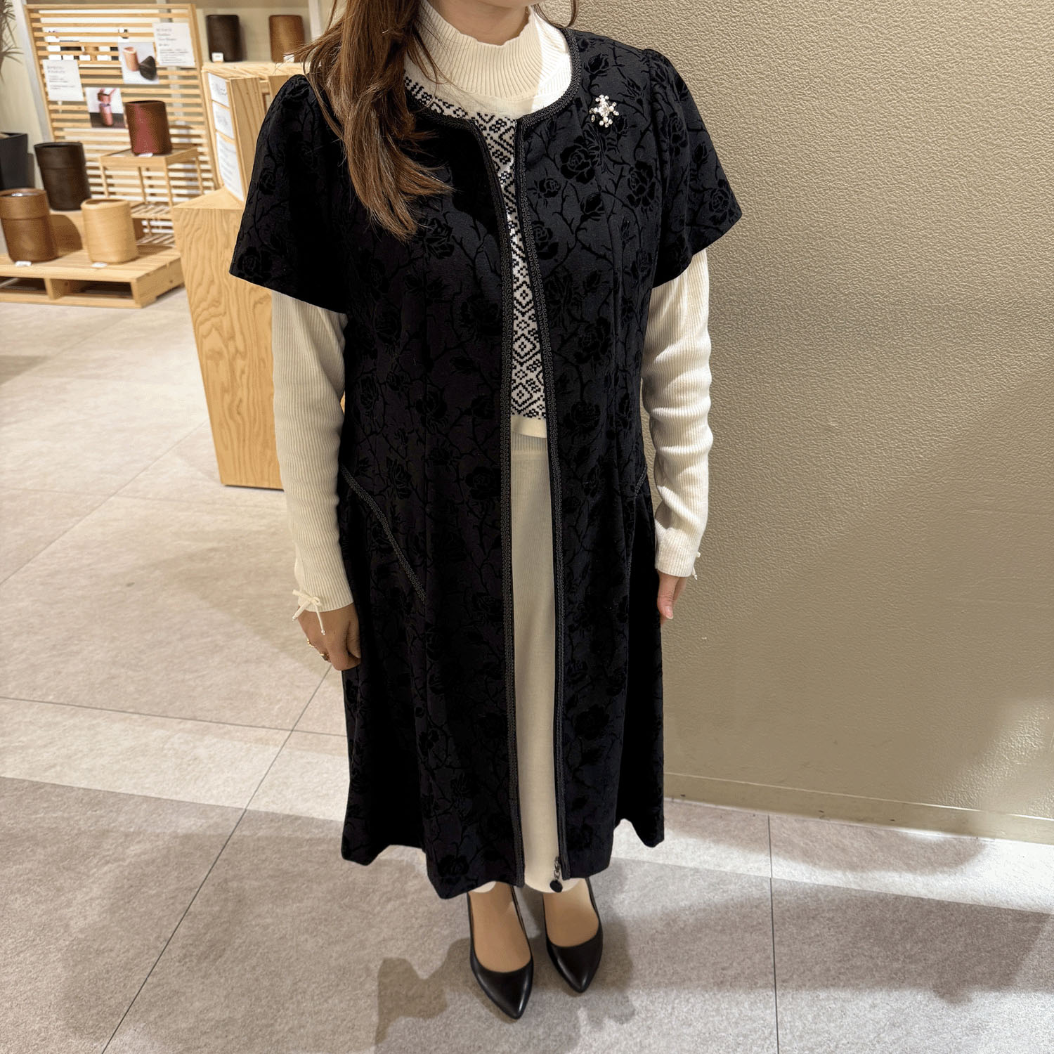 【Inata Live】Super Beauty フロッキープリント 半袖ワンピース - 画像5