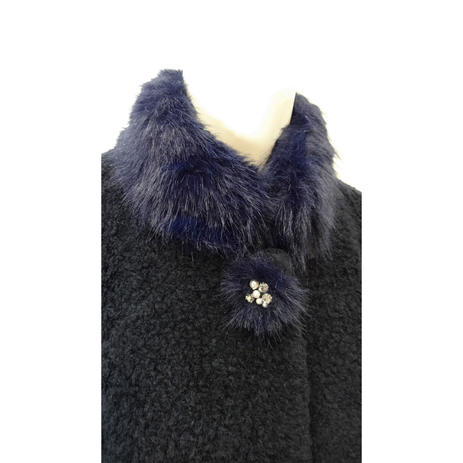 【Inata Live】Super Beauty ファー使い花モチーフ付コート - 画像20