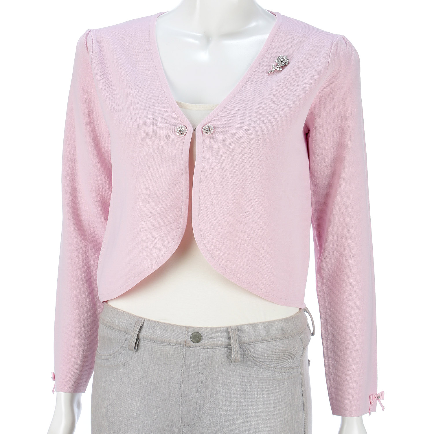 【Insta Live】Super Beauty ジュエルボタン付きクロップドカーディガン - 画像16