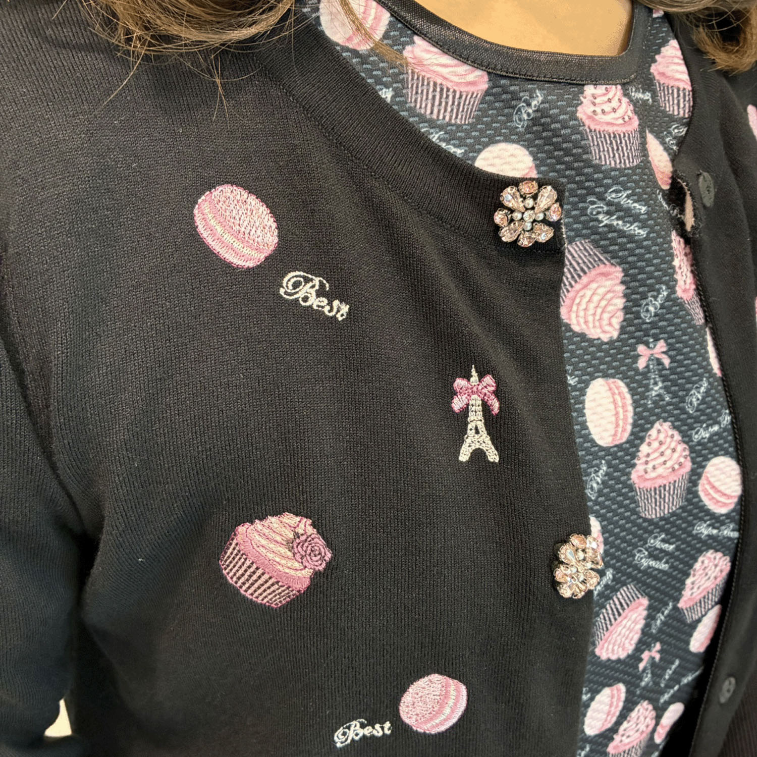 【Insta Live】Super Beauty スイーツ刺しゅうニットカーディガン - 画像18