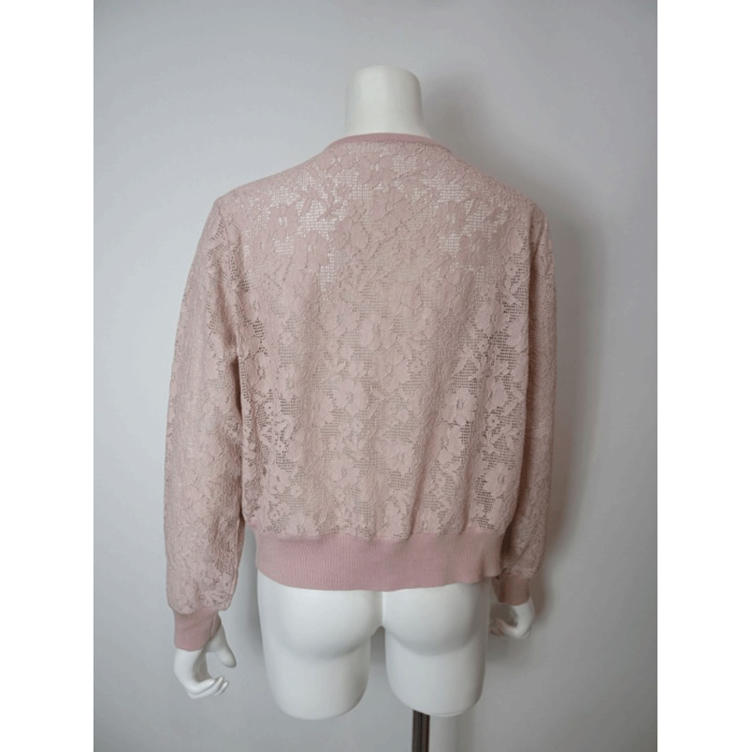 Super Beauty レース編みジップアップニットカーディガン - 画像16