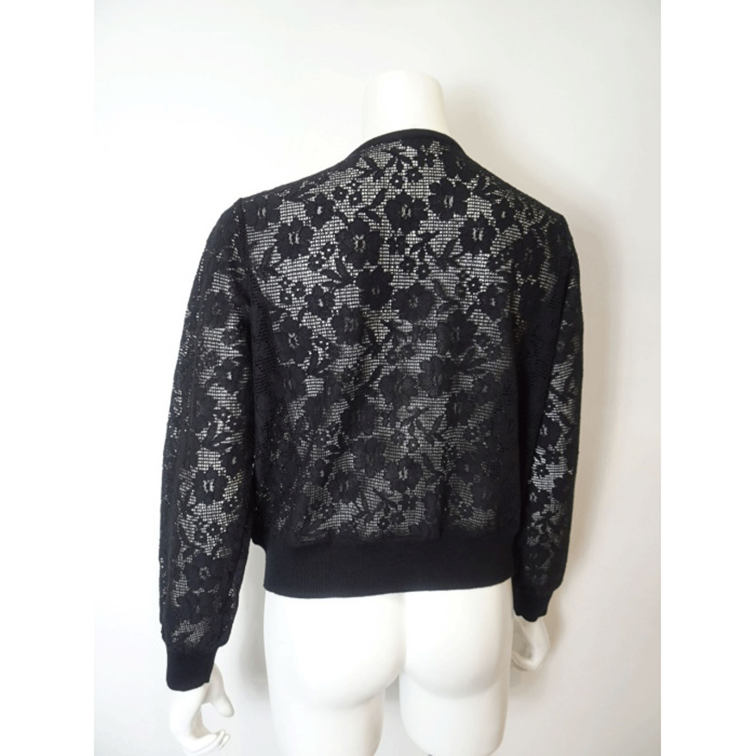 Super Beauty レース編みジップアップニットカーディガン - 画像4