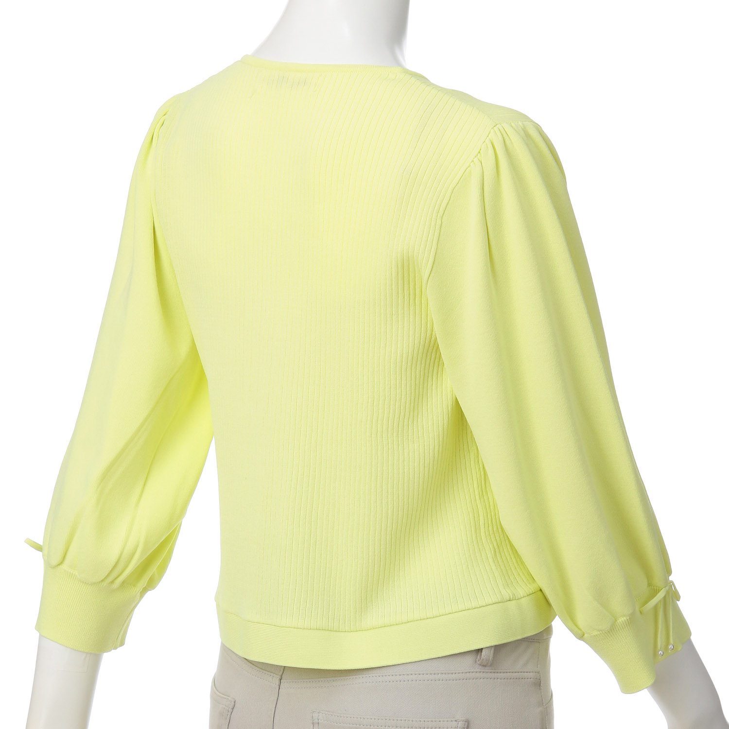 【4月初旬入荷予定】Super Beauty ジュエルボタン付きふんわりギャザー袖ニットボレロ - 画像7