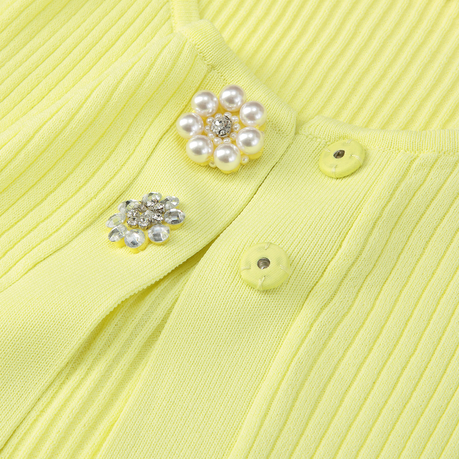 【4月初旬入荷予定】Super Beauty ジュエルボタン付きふんわりギャザー袖ニットボレロ - 画像8