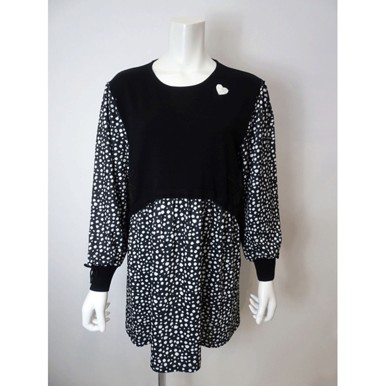 【Insta Live】Super Beauty 水玉柄異素材ドッキングチュニック - 画像5