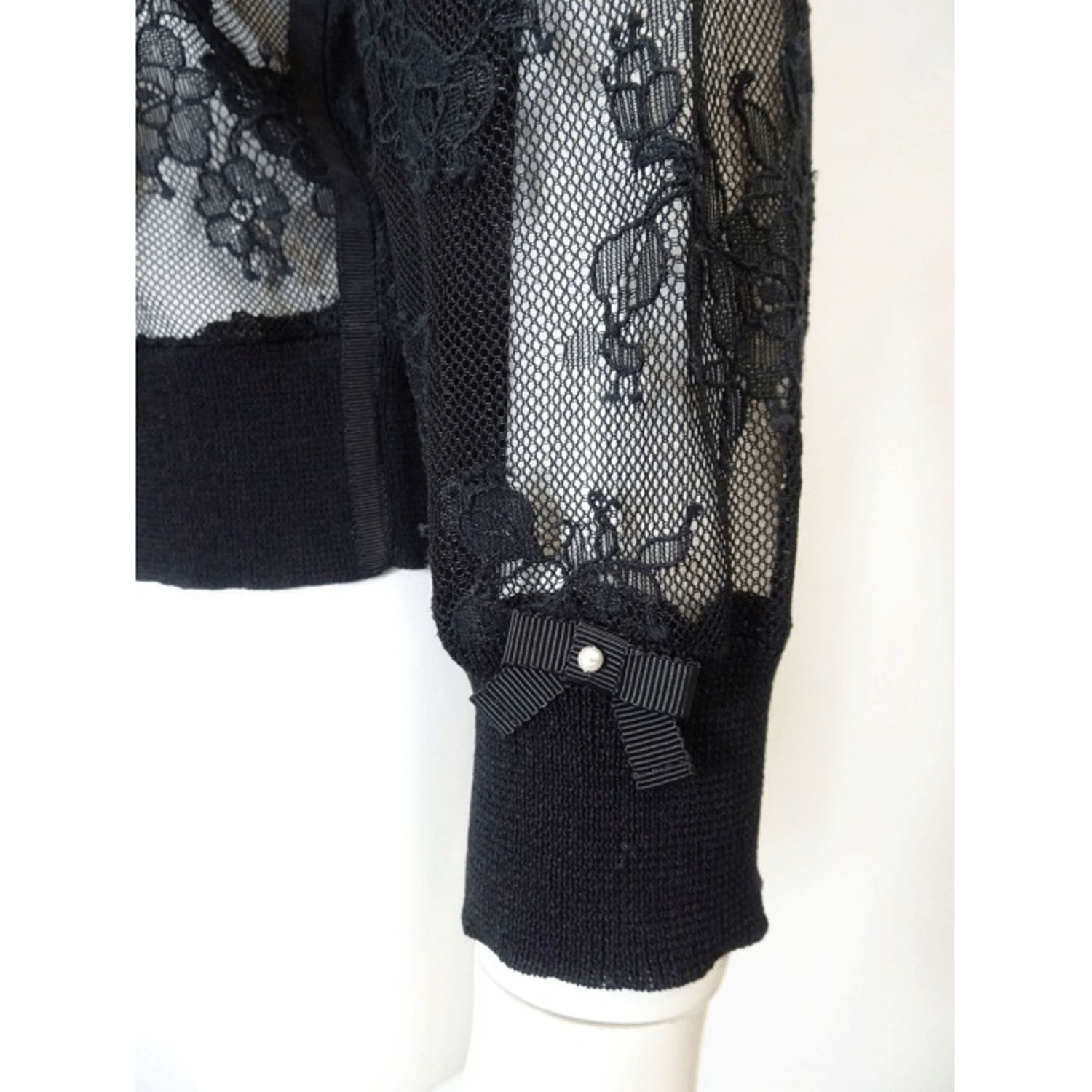 【4月上旬入荷予定】Super Beauty 透かしレース編みVネックニットカーディガン - 画像16