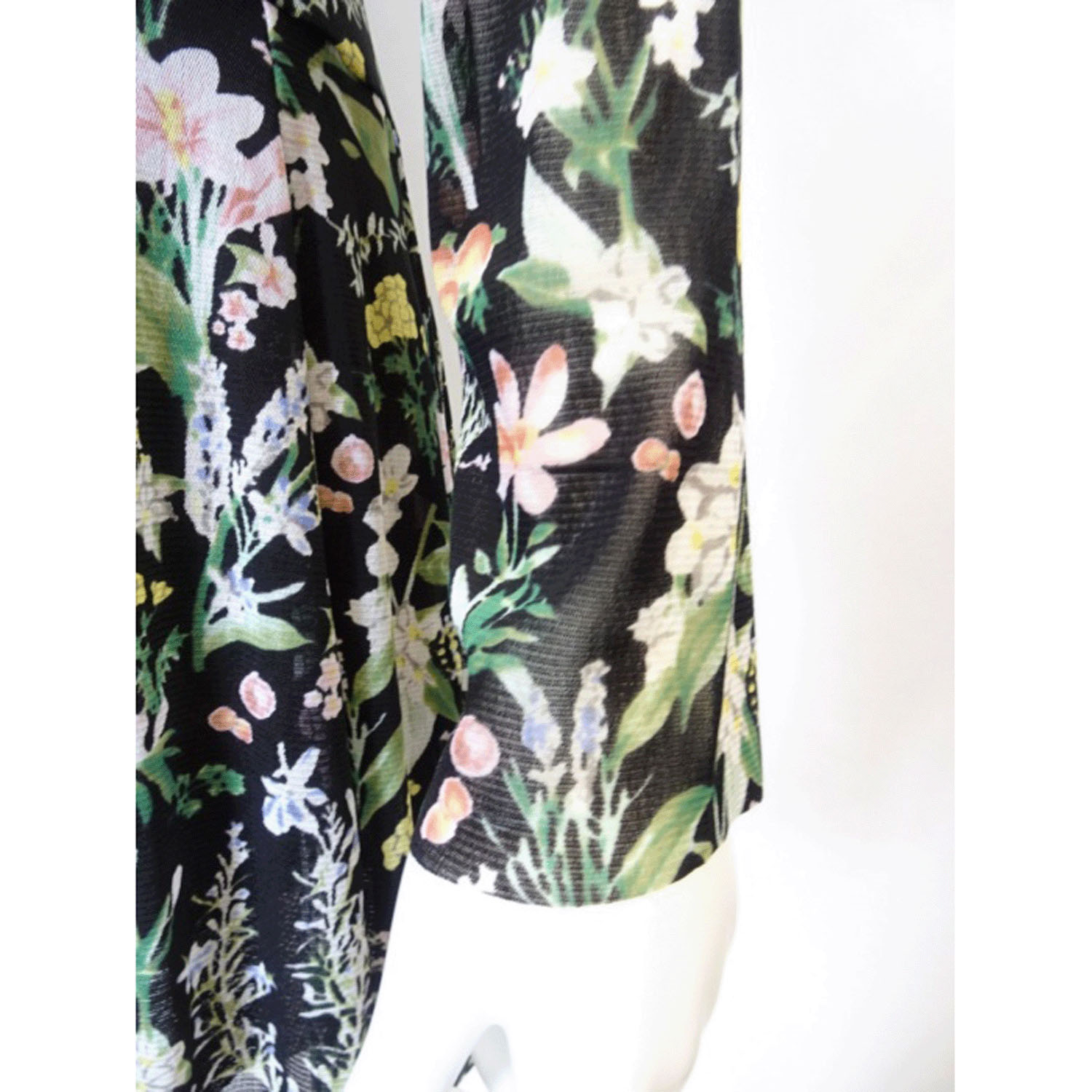 Super Beauty アシンメトリーヘム花柄プリントパワーネット素材チュニック - 画像11