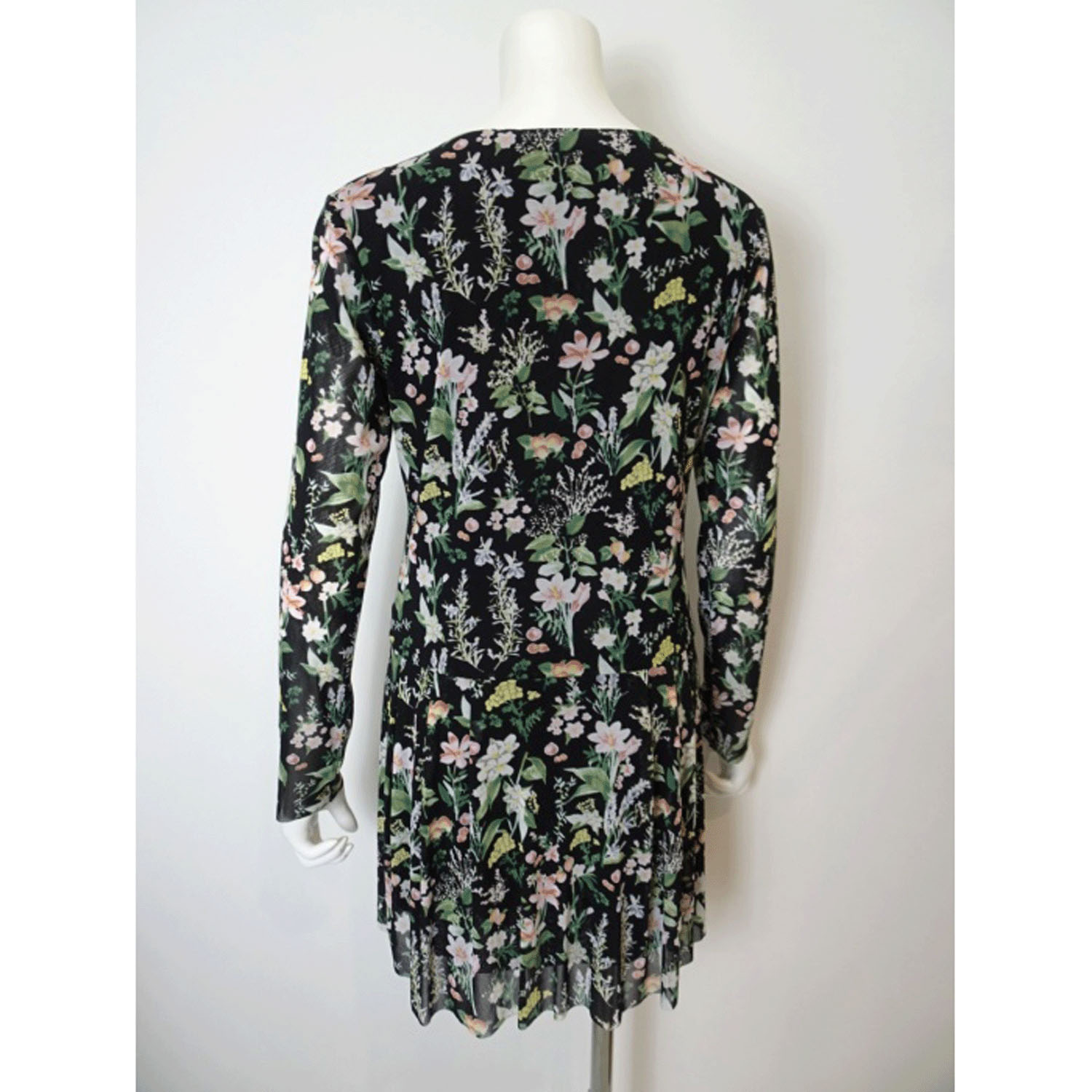 Super Beauty アシンメトリーヘム花柄プリントパワーネット素材チュニック - 画像8