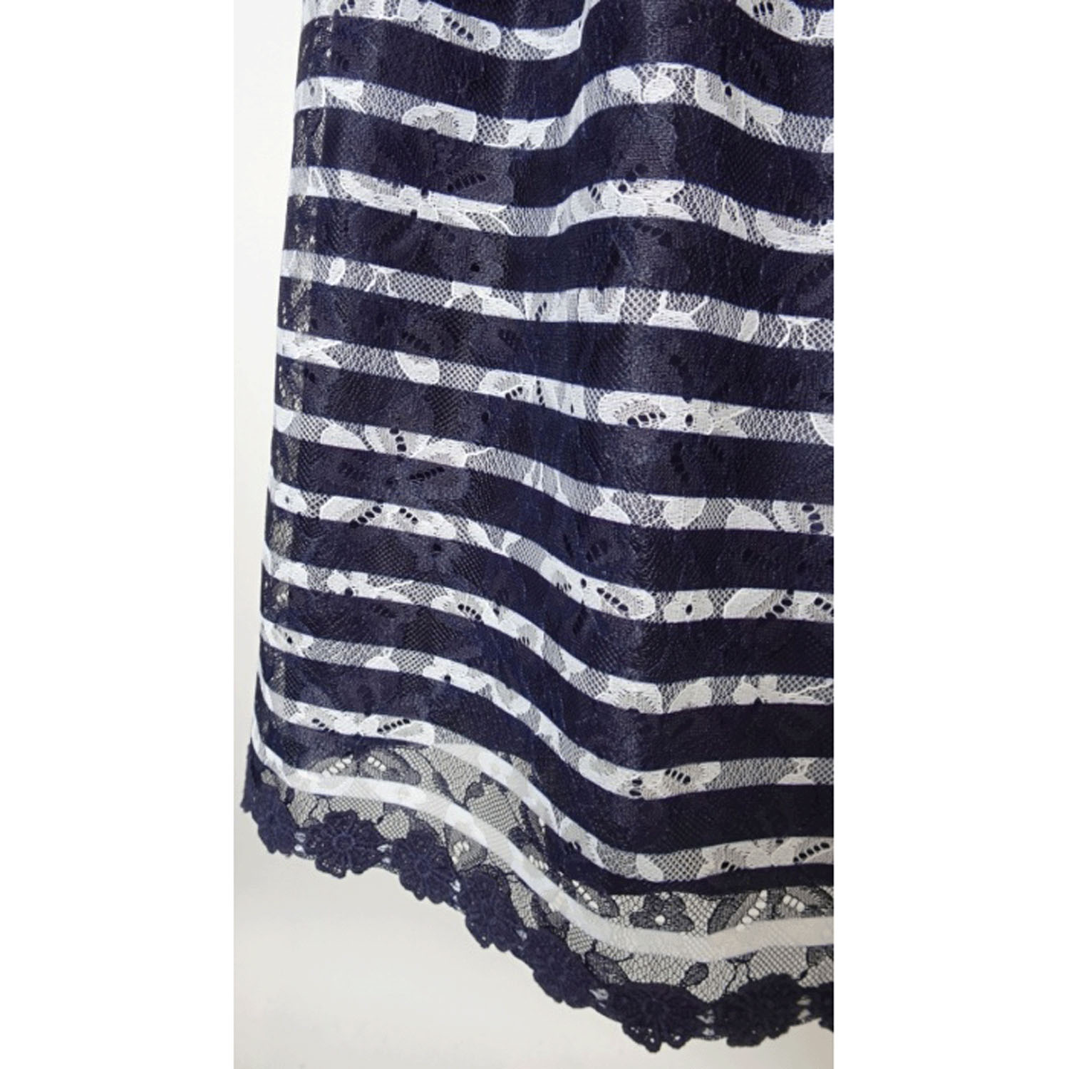 【4月初旬入荷予定】Super Beauty ボーダー柄プリントレース素材スカート - 画像13