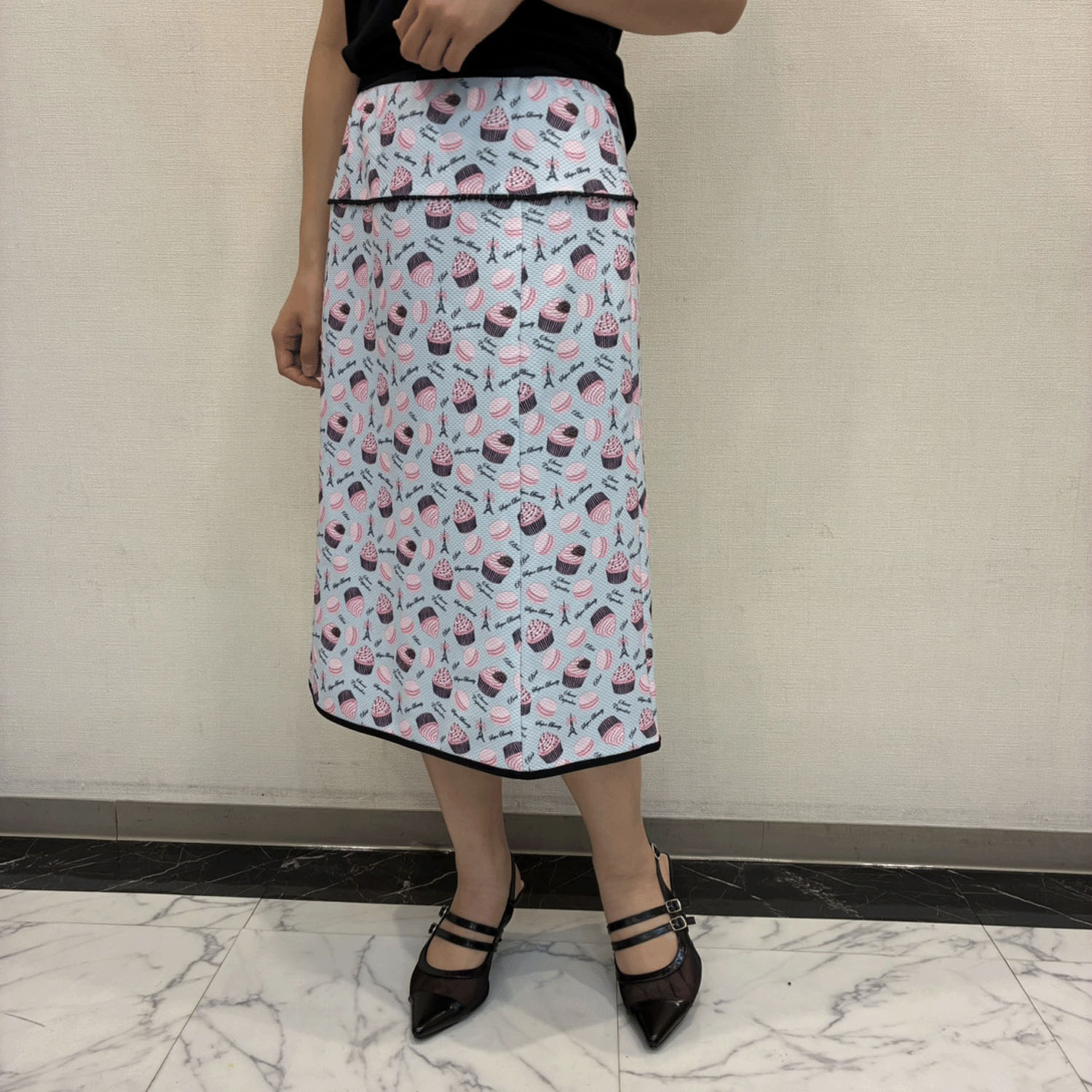 【Insta Live】Super Beauty スイーツプリント ウェストゴムスカート - 画像3