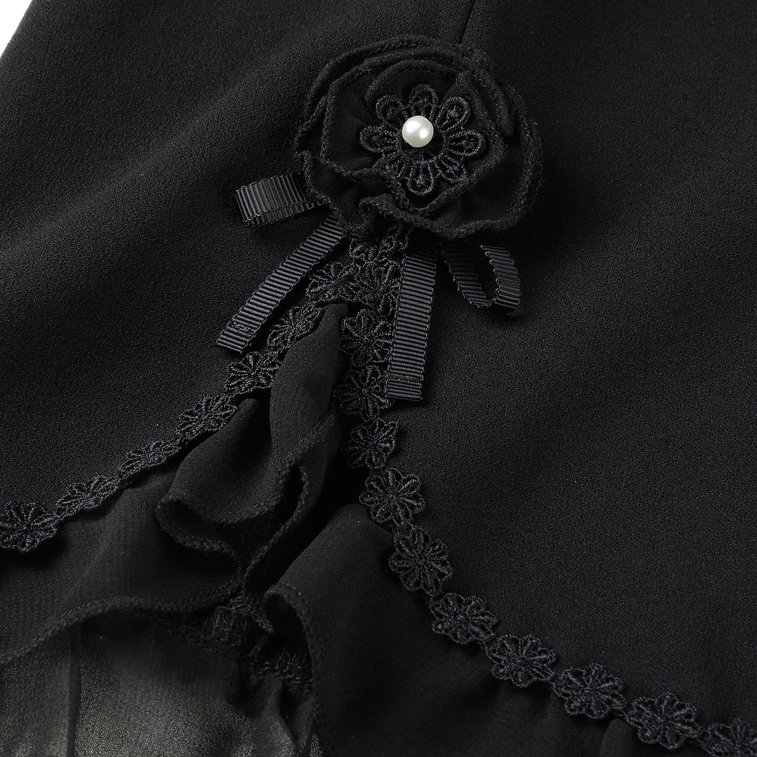 Super Beauty 裾シフォンフリル＆花モチーフ付パンツ - 画像12