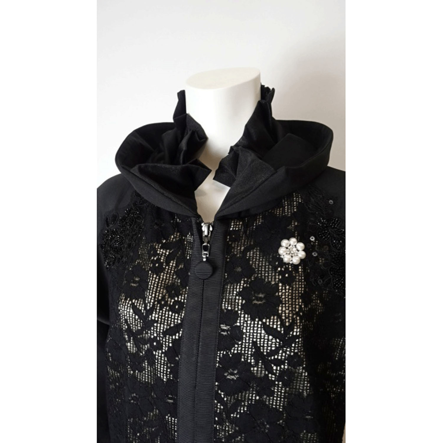 【Insta Live】Super Beauty スタンドフリル透かしレースコート - 画像12