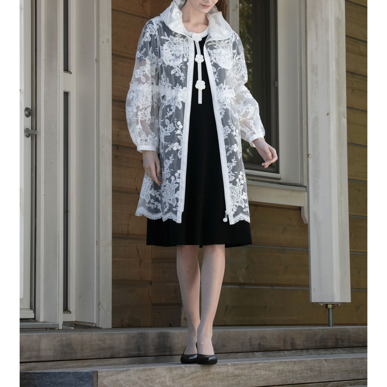 Super Beauty 花レース×刺しゅう透かし素材コート - 画像3