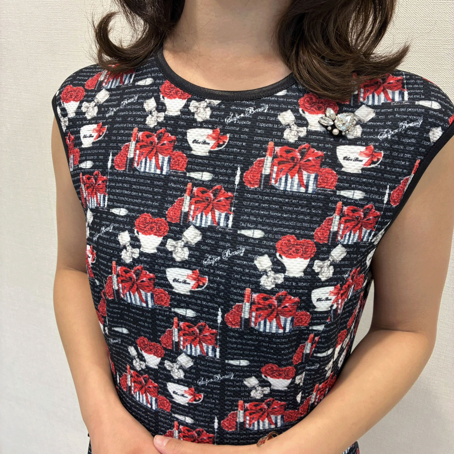 Super Beauty ギフトボックス×マグカッププリントフレンチスリーブワンピース - 画像10