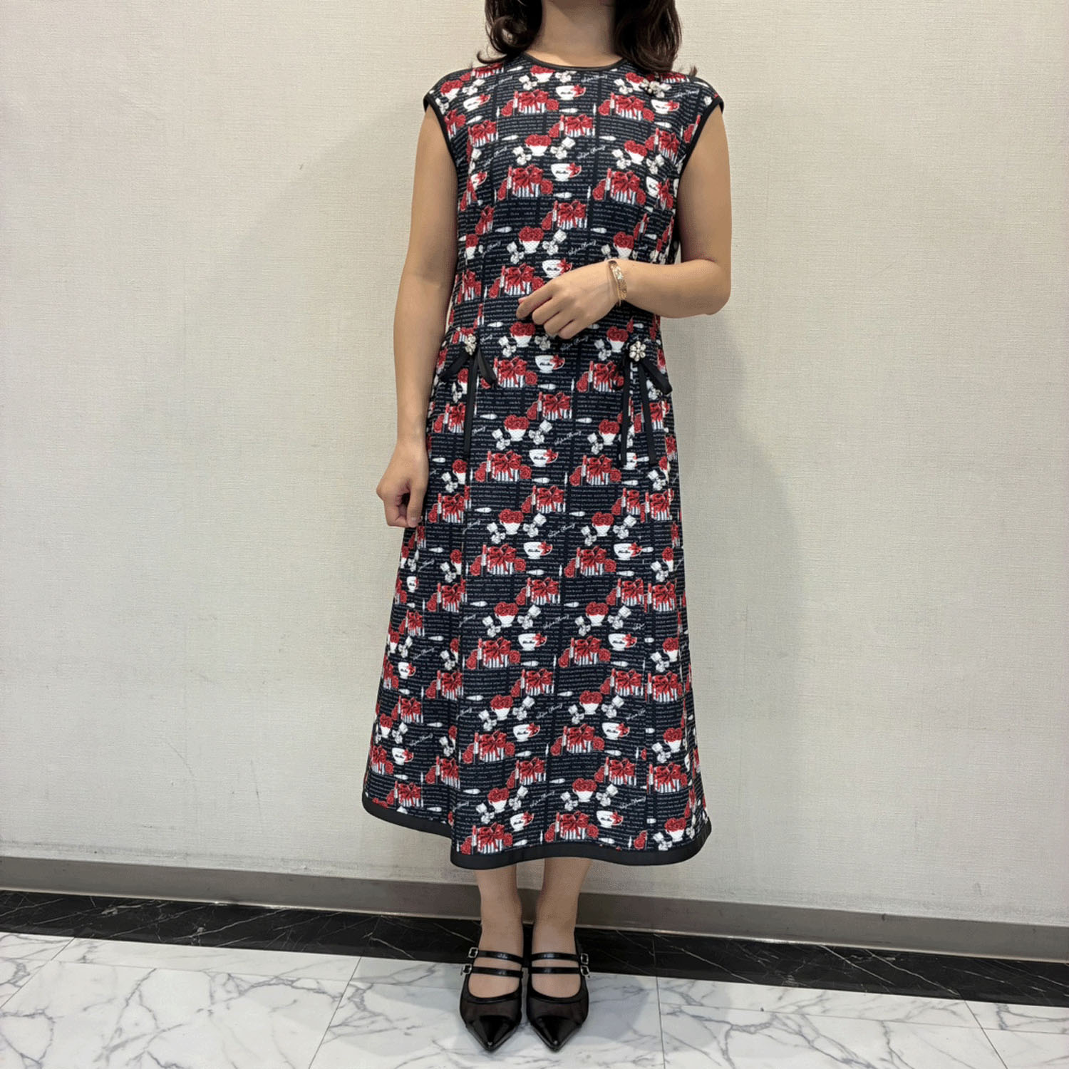 Super Beauty ギフトボックス×マグカッププリントフレンチスリーブワンピース