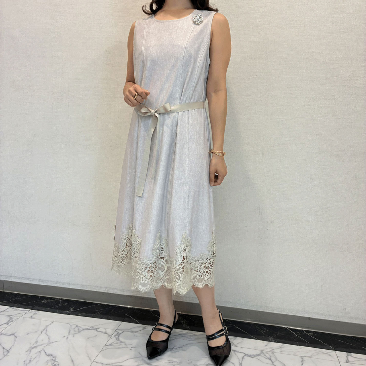 Super Beauty デニム風ノースリーブワンピース - 画像1