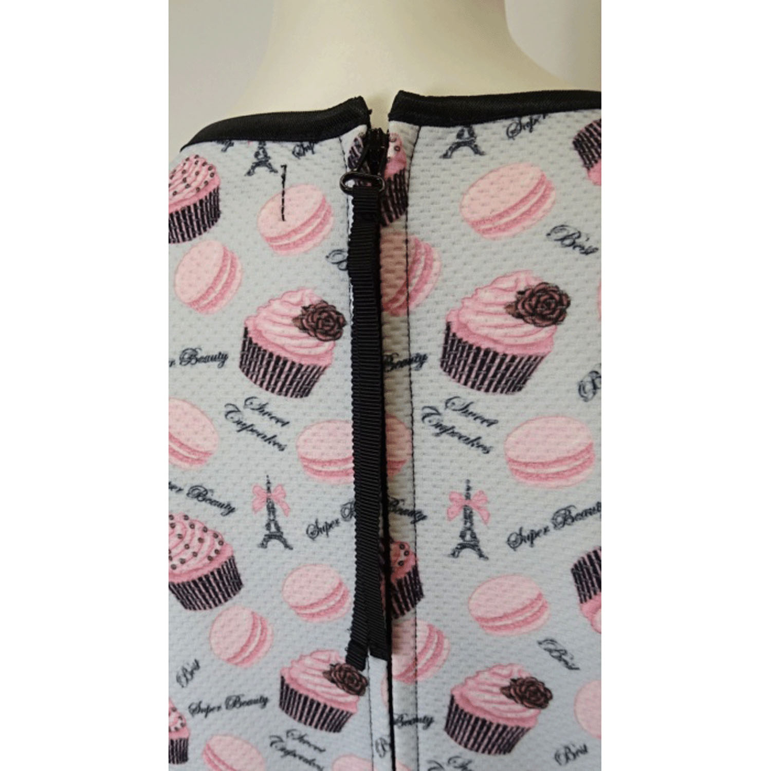 【Insta Live】Super Beauty エッフェル塔モチーフ付スイーツ柄プリント半袖ワンピース - 画像15