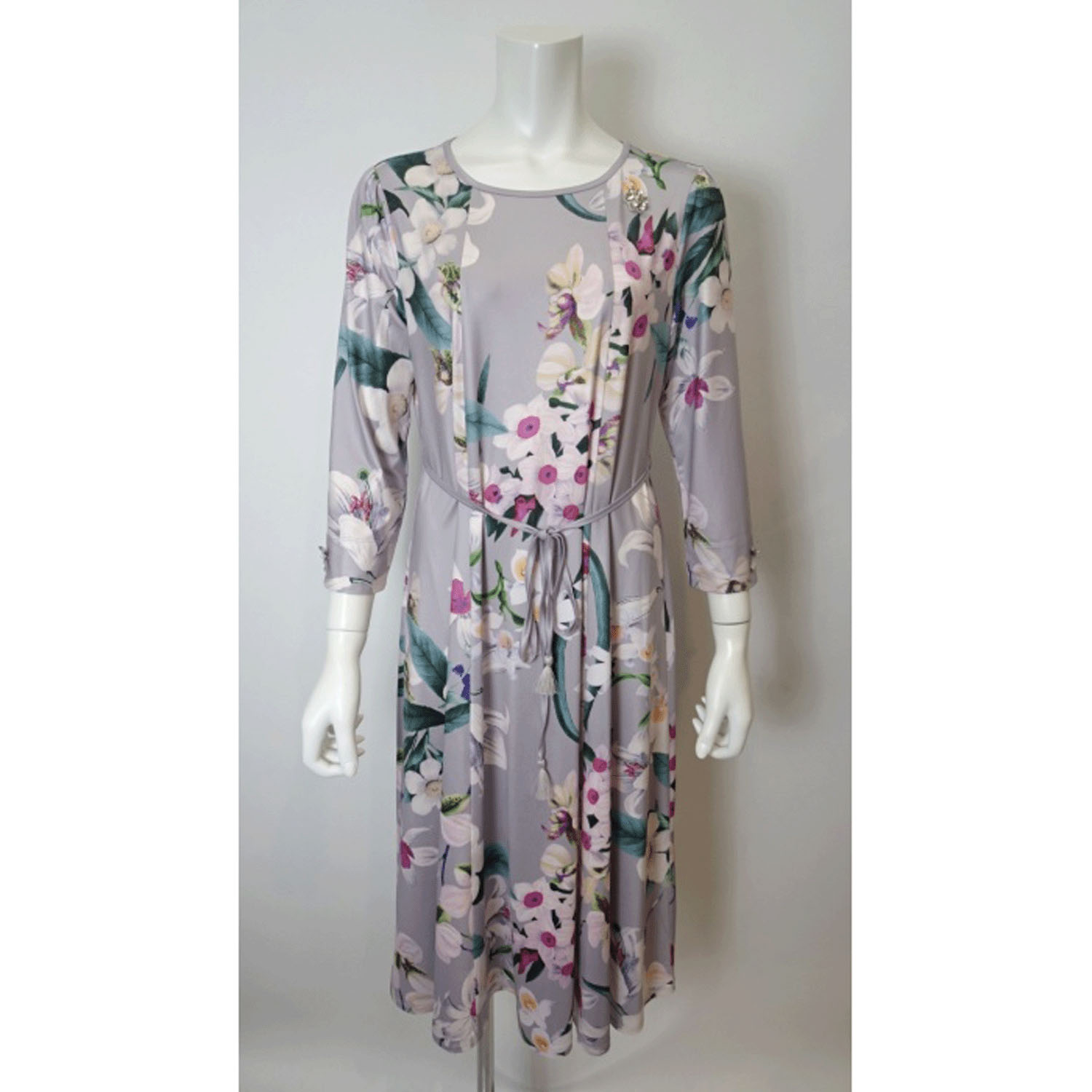 Super Beauty 大花プリント七分袖ワンピース - 画像7