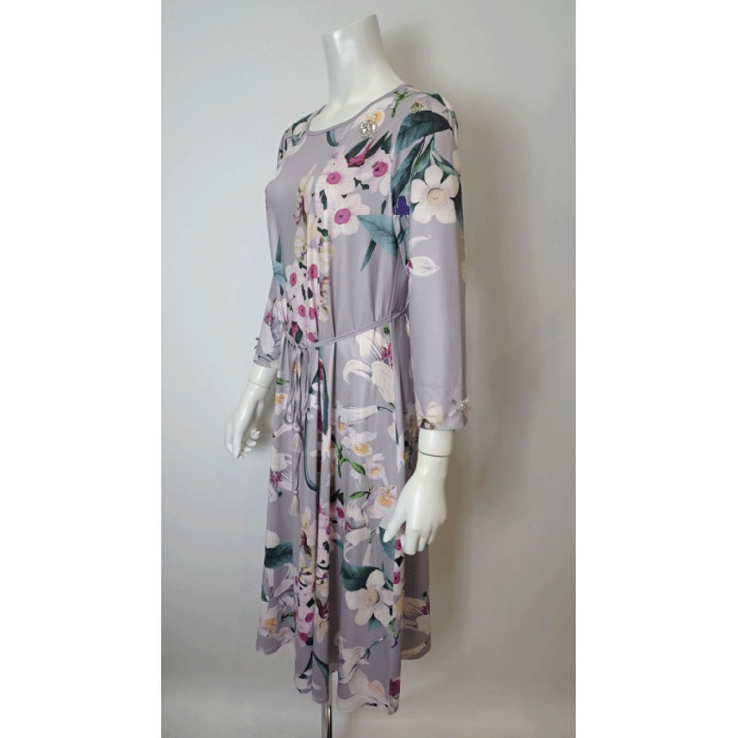 Super Beauty 大花プリント七分袖ワンピース - 画像8