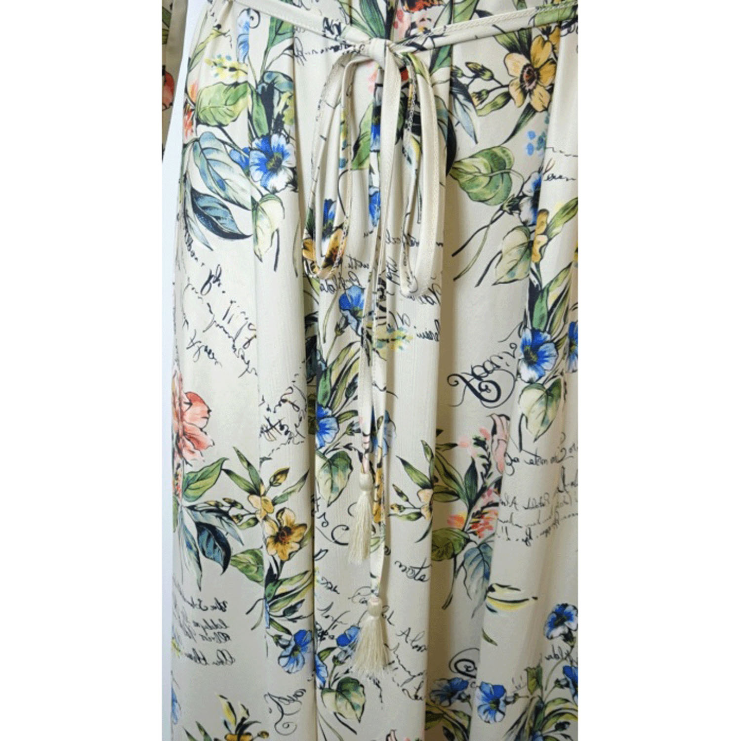 Super Beauty 胸元スリット入り多色使いジャージ素材七分袖ワンピース - 画像14