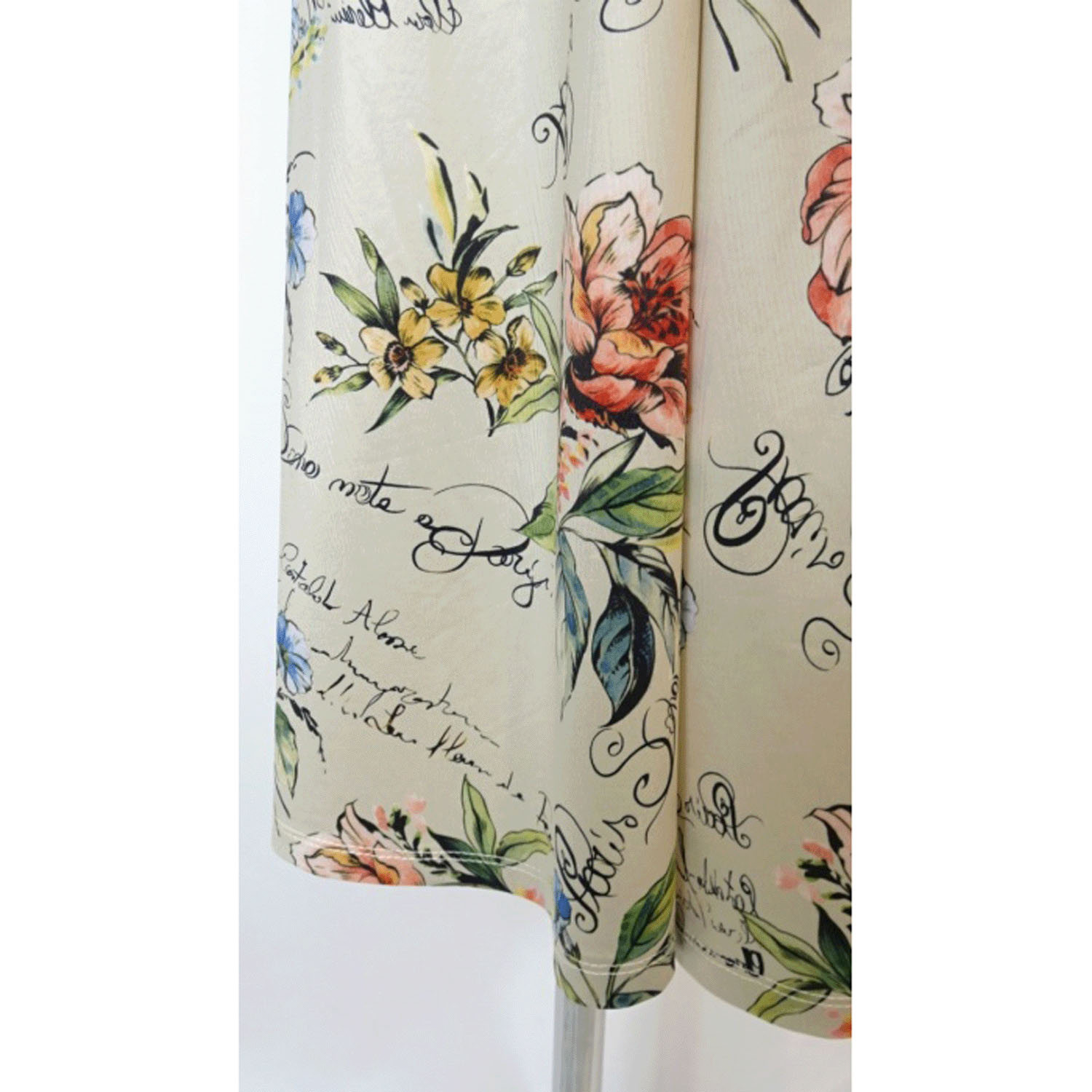 Super Beauty 胸元スリット入り多色使いジャージ素材七分袖ワンピース - 画像15