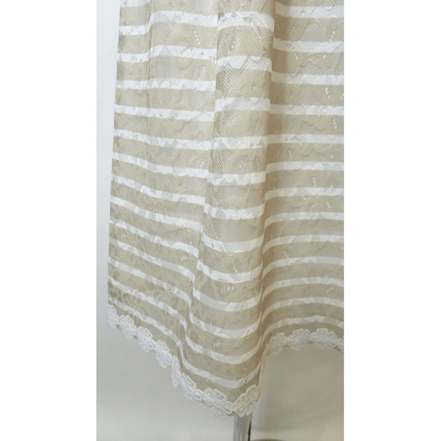 Super Beauty ボーダープリントレース素材半袖ワンピース - 画像7