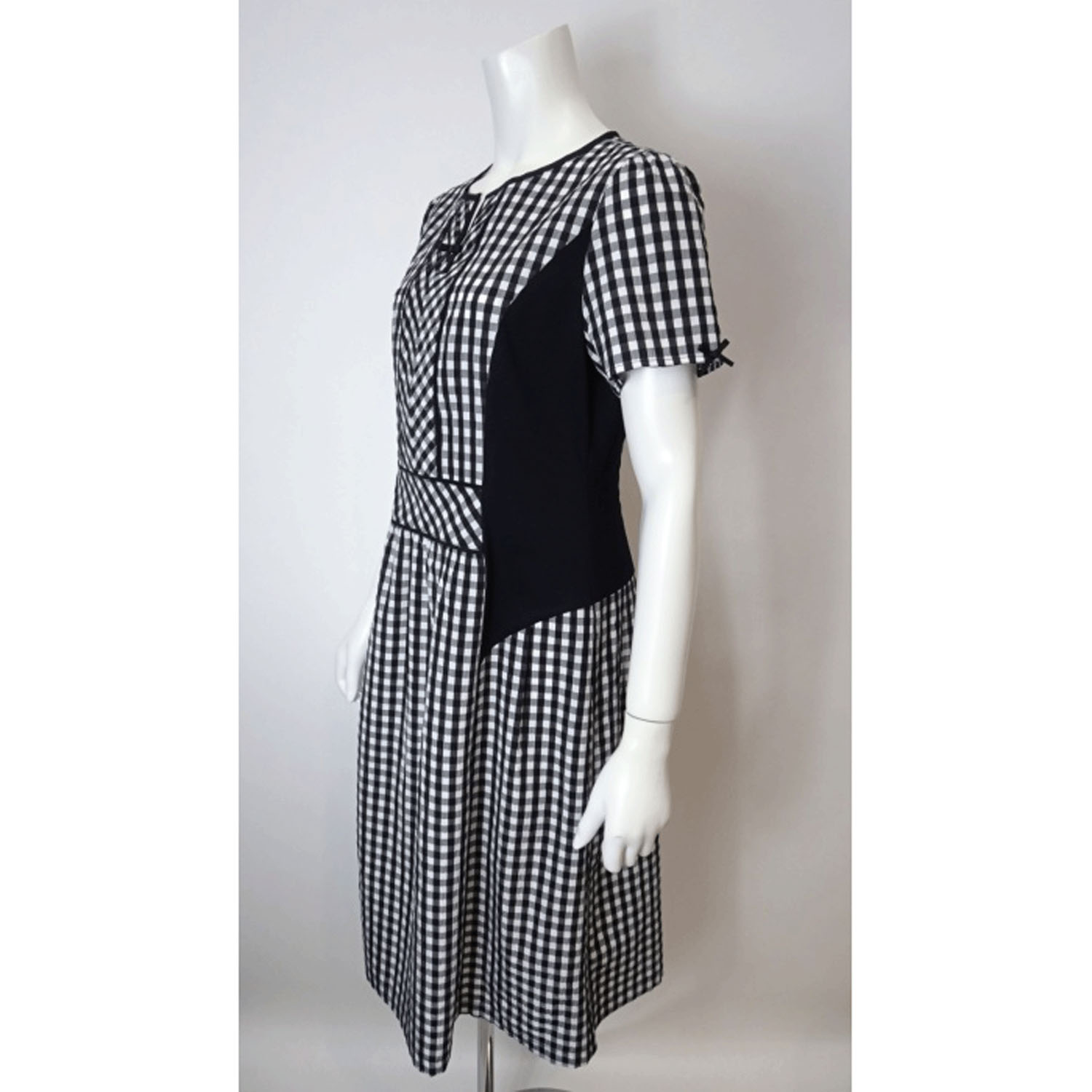 Super Beauty ギンガムチェック柄切替ワンピース - 画像8