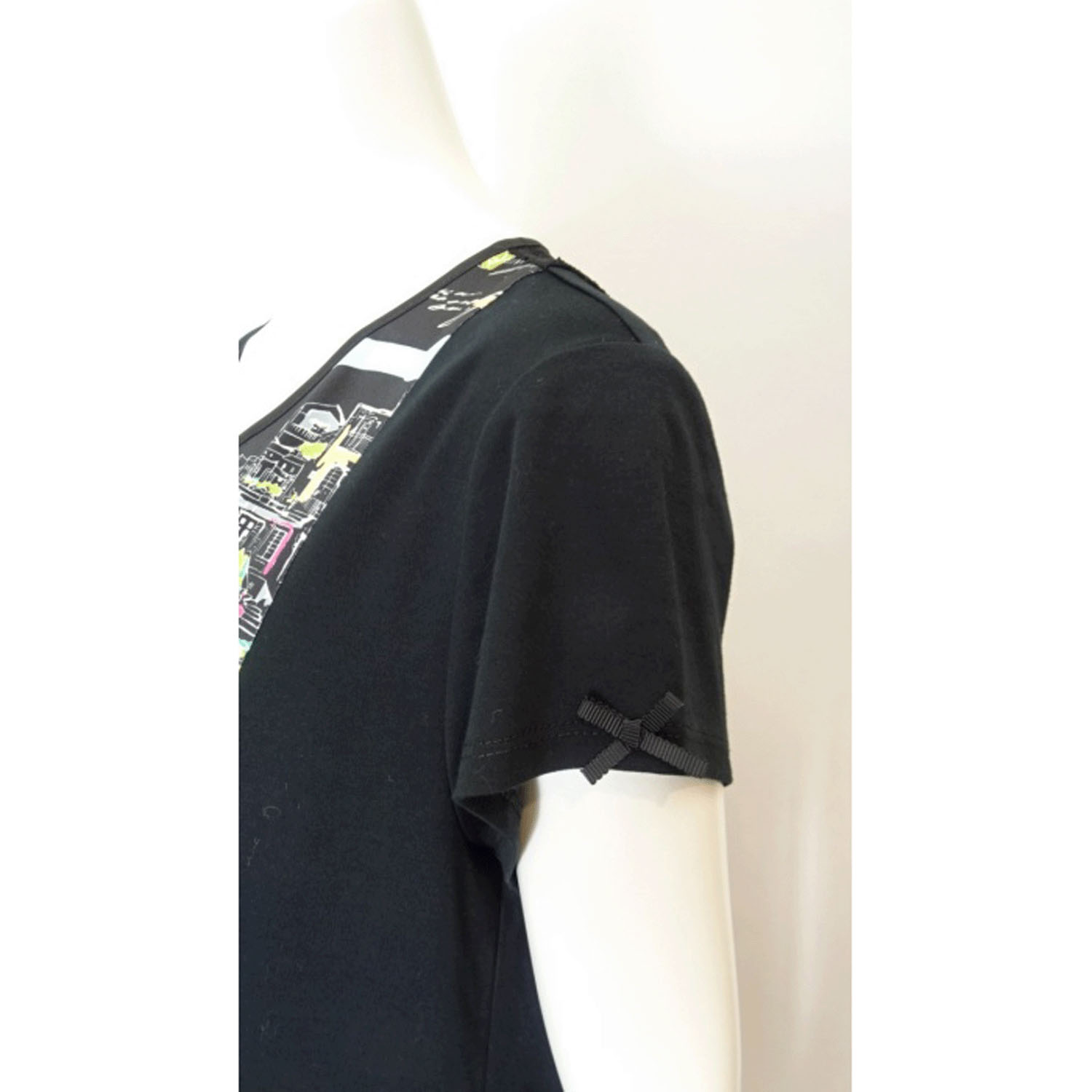 【4月下旬入荷予定】Super Beauty 街並み風景プリントVネック半袖ワンピース - 画像7