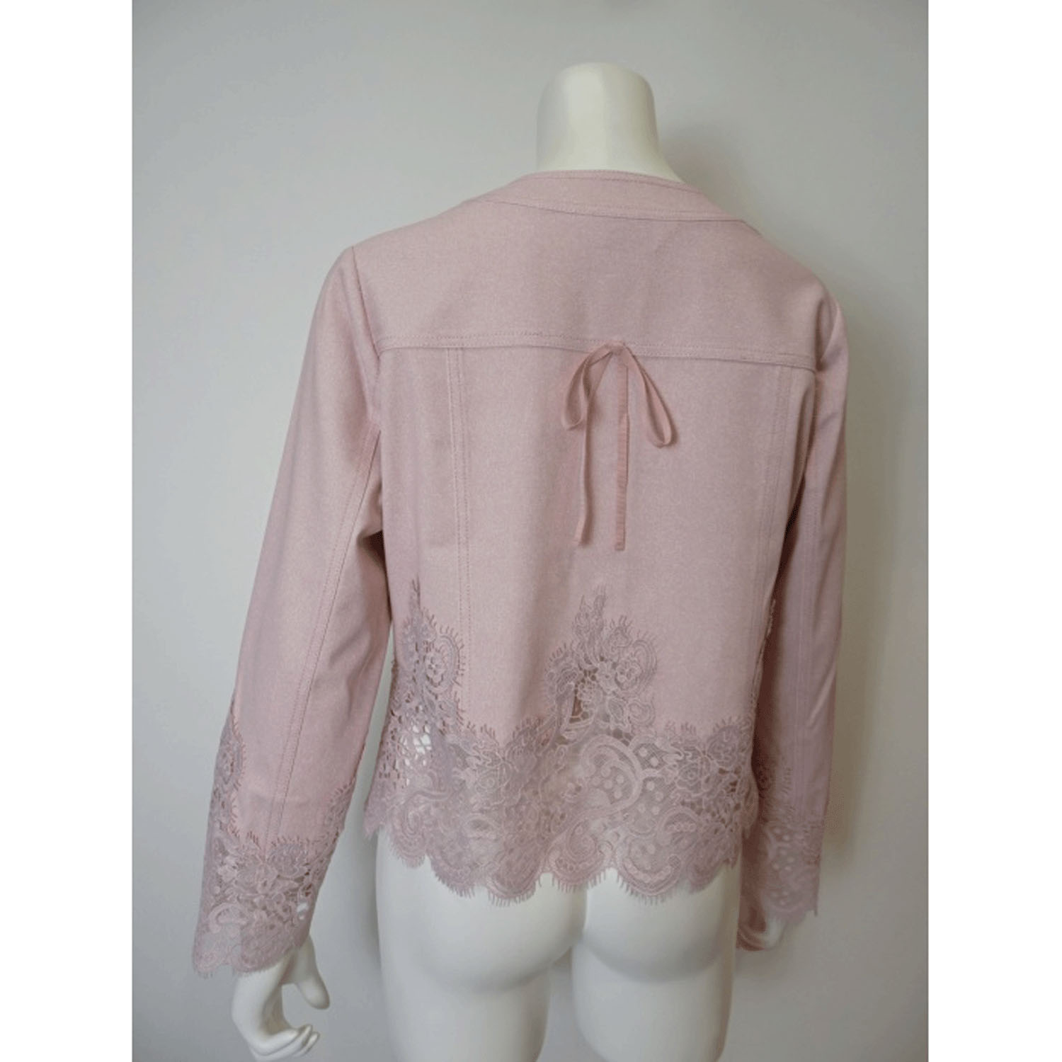 Super Beauty 裾レース切替転写素材ノーカラージャケット - 画像19