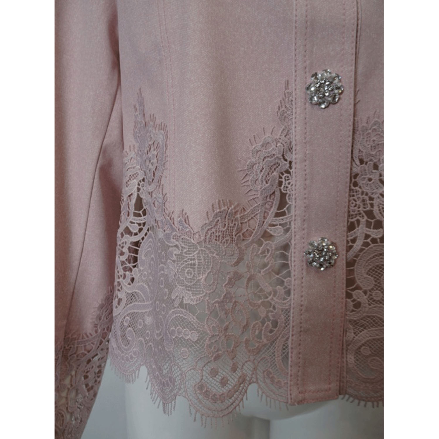 Super Beauty 裾レース切替転写素材ノーカラージャケット - 画像21