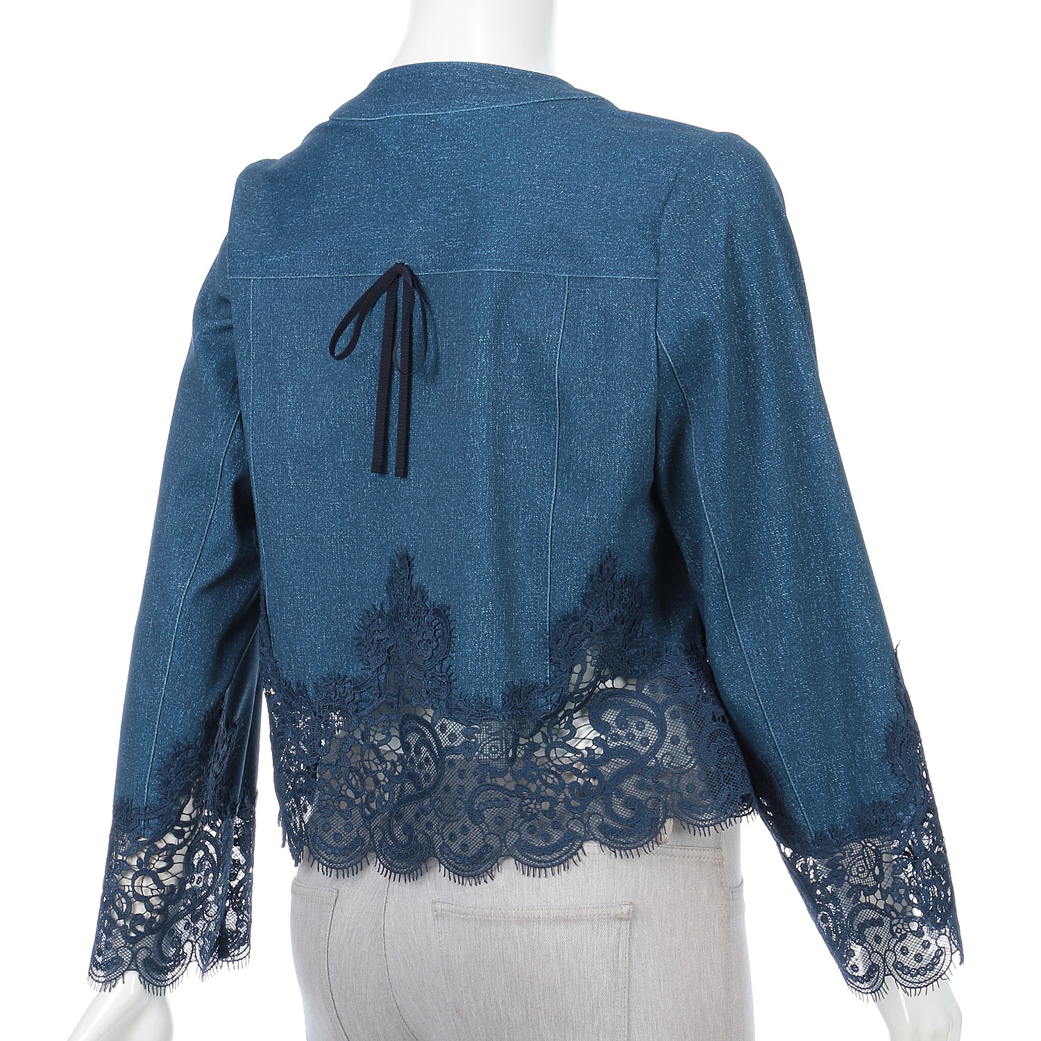 Super Beauty 裾レース切替転写素材ノーカラージャケット - 画像24