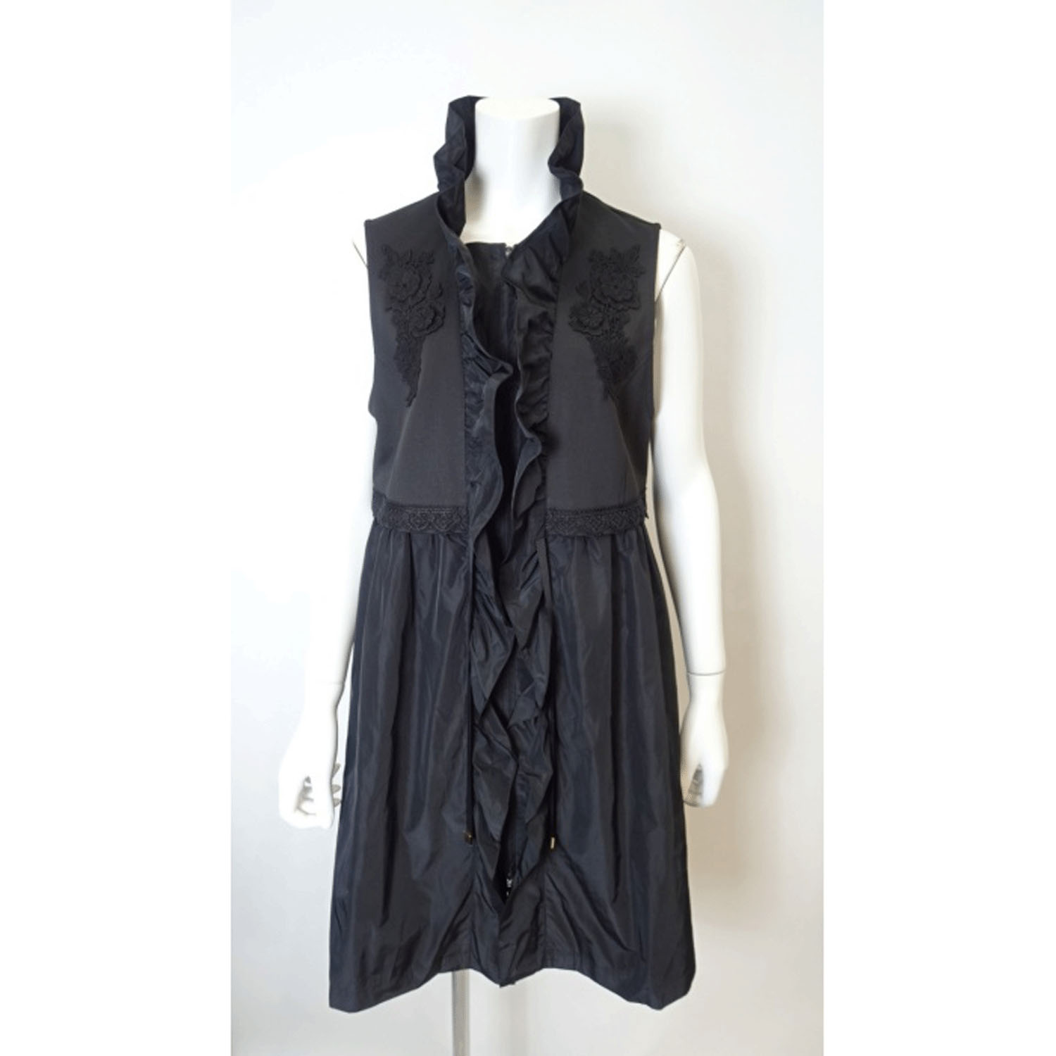 Super Beauty タフタ素材フリル切替ロングジレ - 画像13