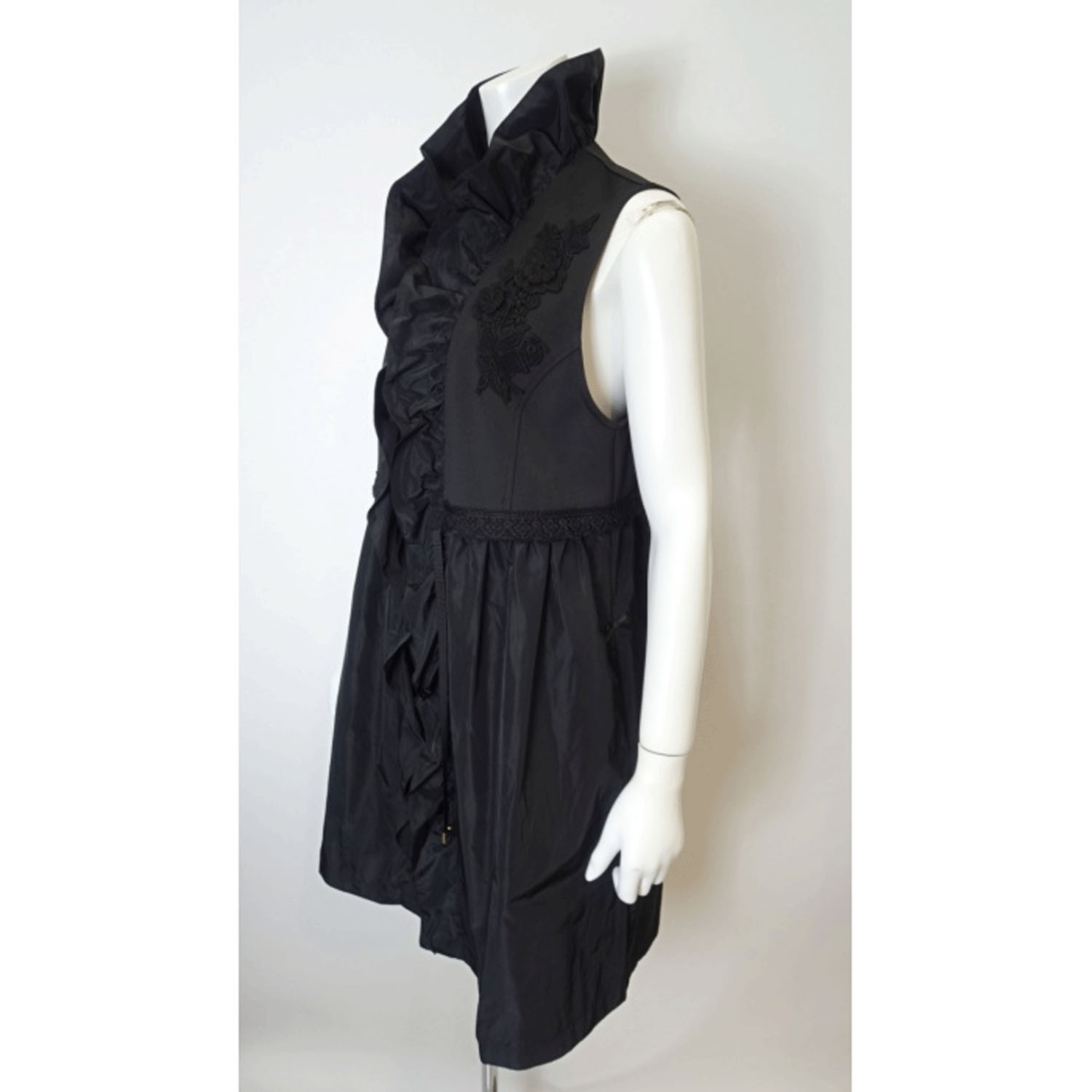 Super Beauty タフタ素材フリル切替ロングジレ - 画像14