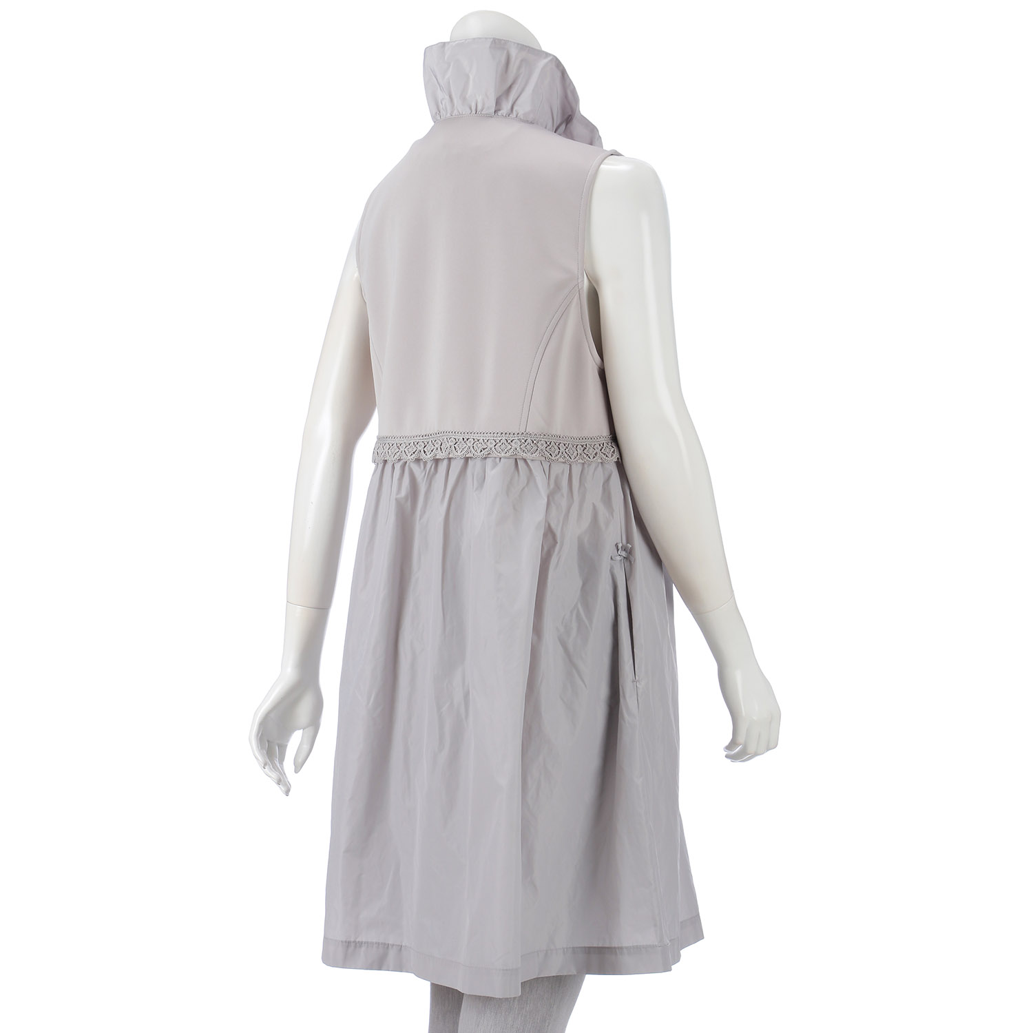 Super Beauty タフタ素材フリル切替ロングジレ - 画像4