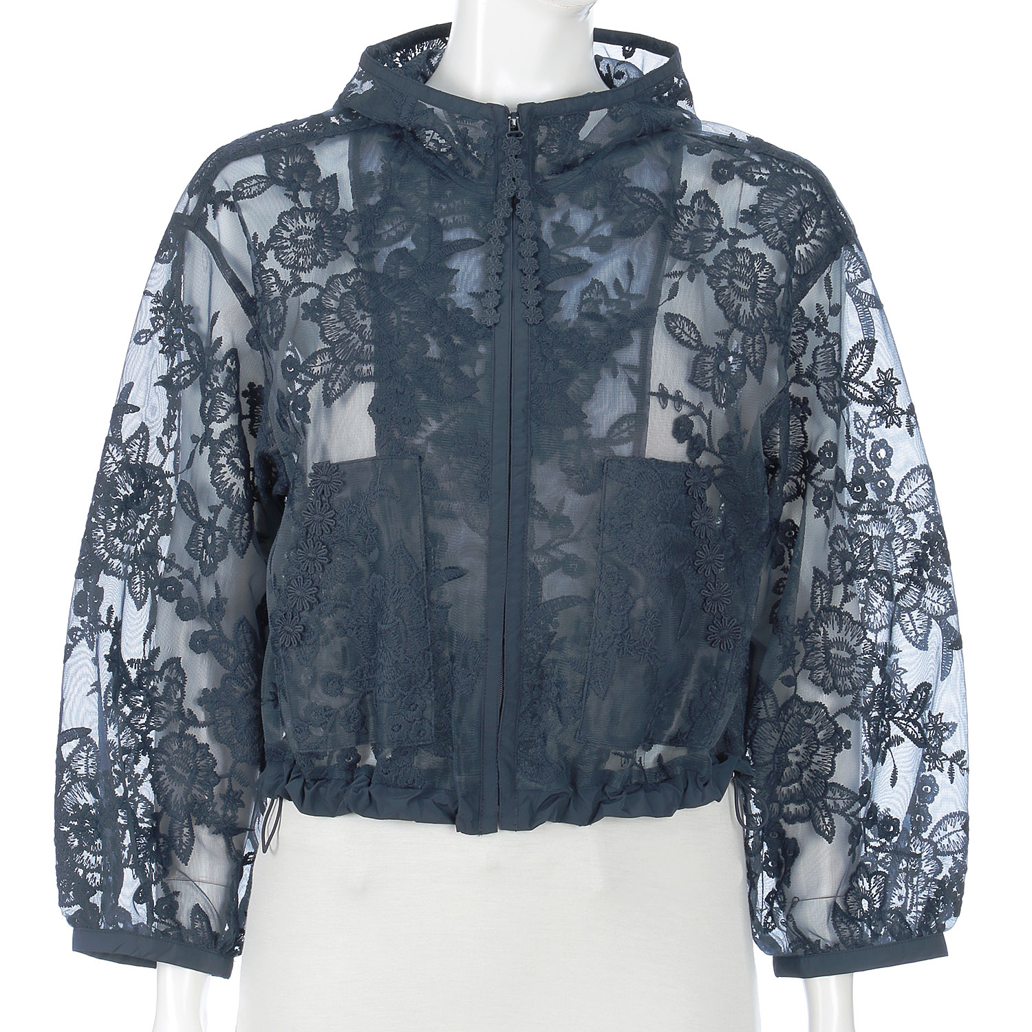 Super Beauty レース花モチーフ×刺しゅう入りジップアップジャケット - 画像15