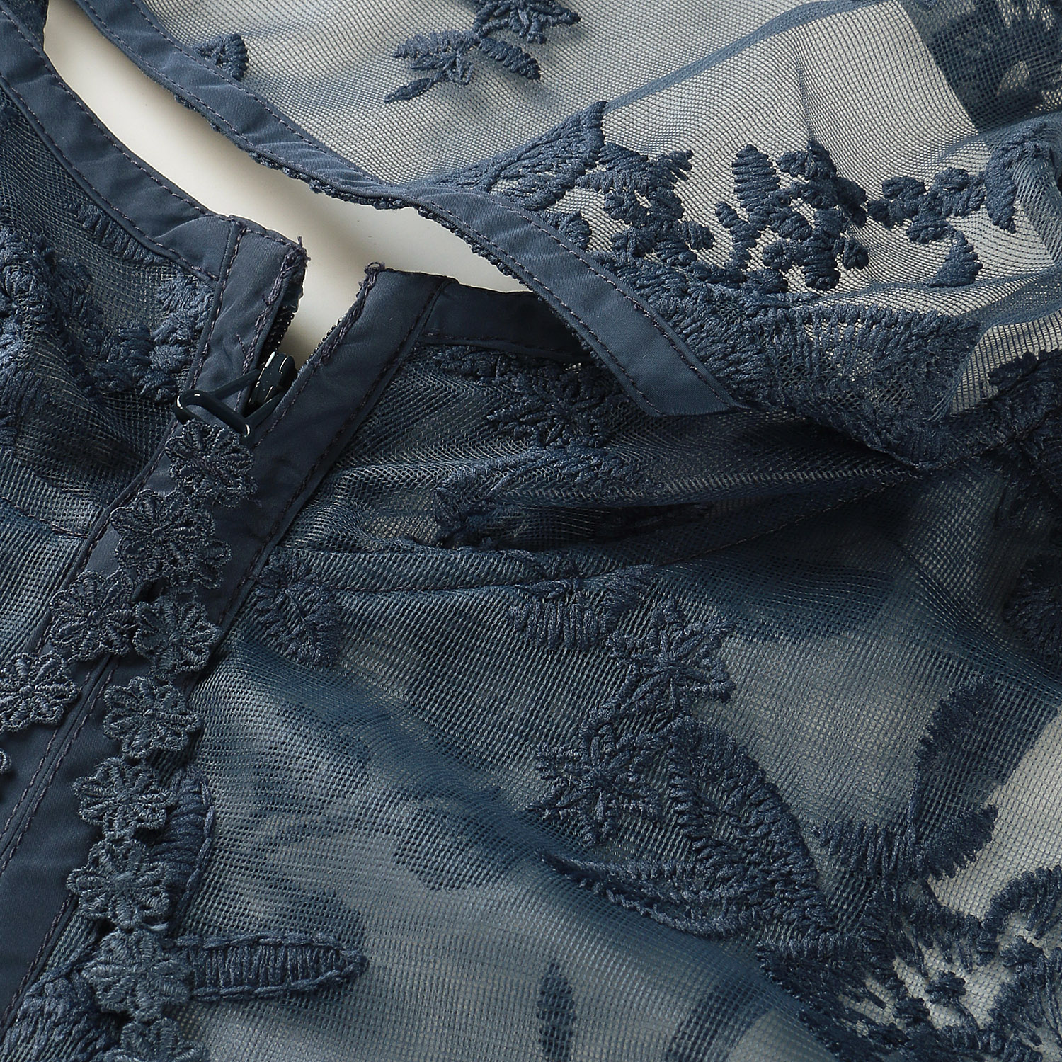 Super Beauty レース花モチーフ×刺しゅう入りジップアップジャケット - 画像18