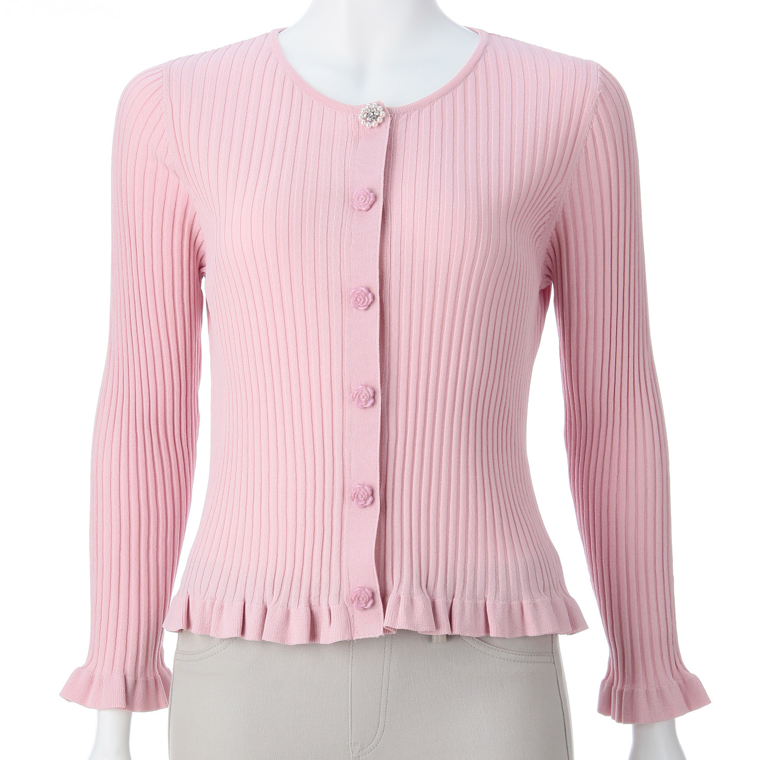 【LIVE ARCHIVE】Super Beauty 裾フリルリブ編みニットカーディガン - 画像12