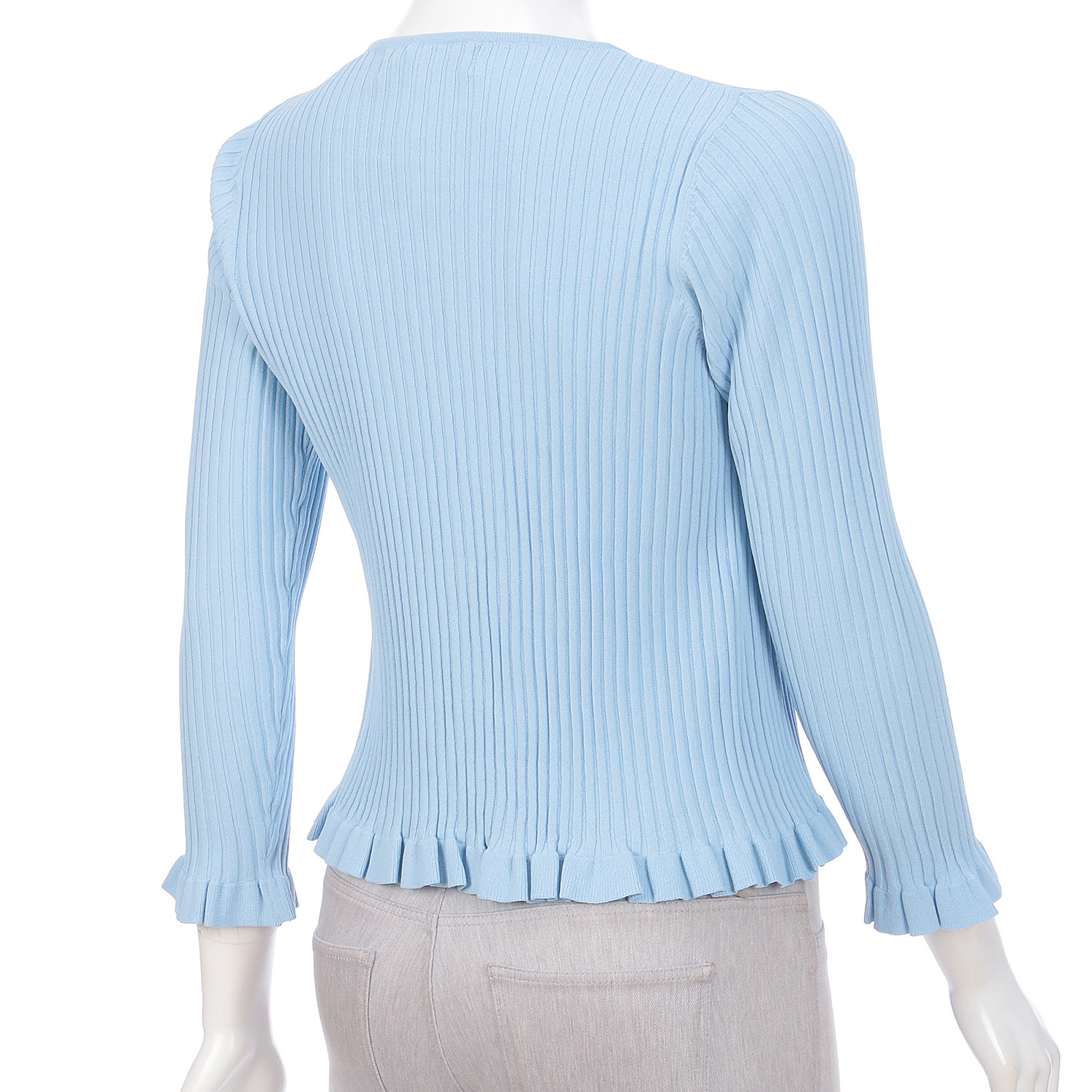 Super Beauty 裾フリルリブ編みニットカーディガン - 画像16