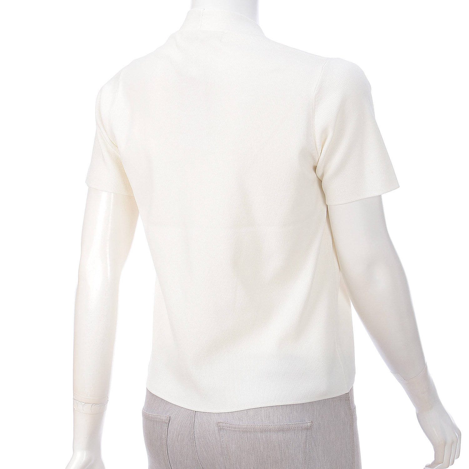 Super Beauty 胸元スパンコール刺繍Vネック半袖セーター - 画像5