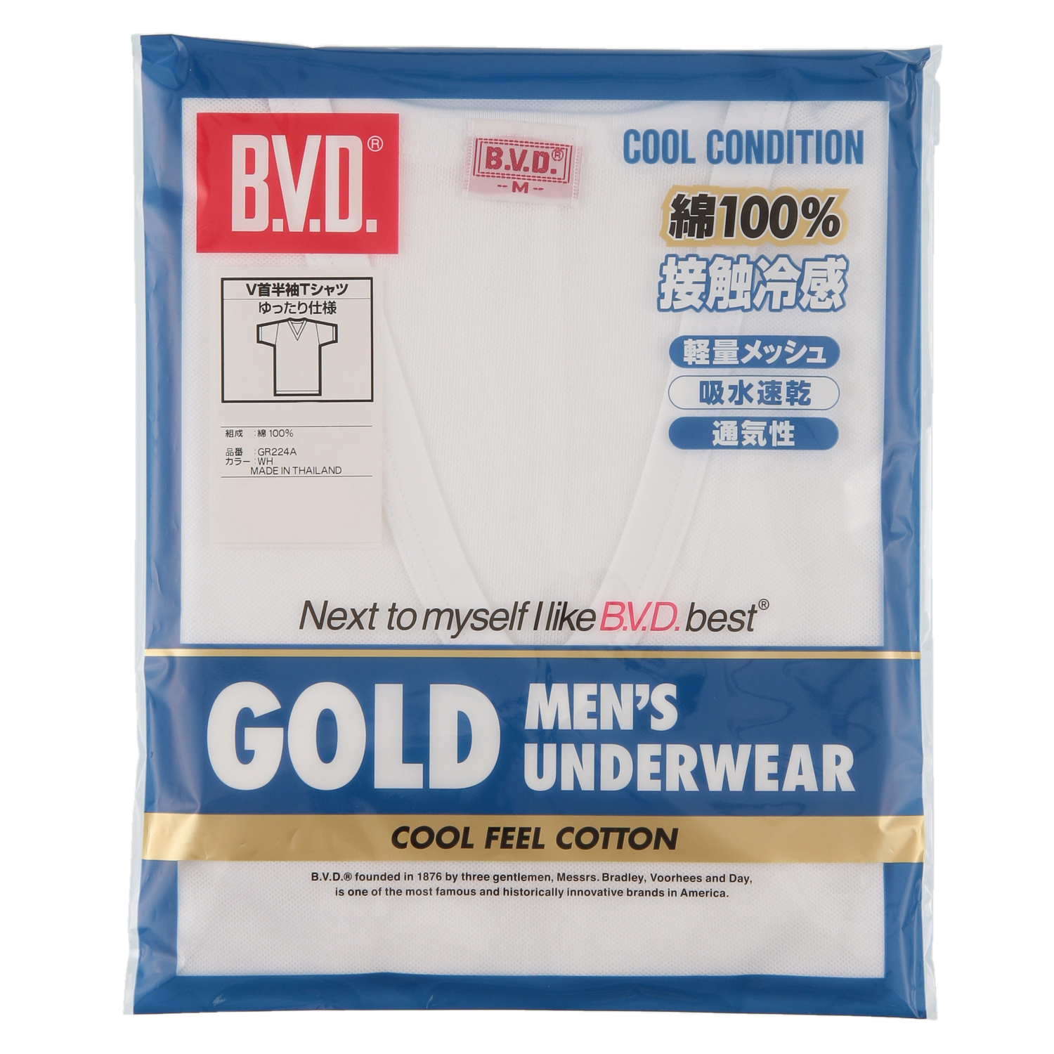 BVD GOLD 接触冷感メッシュ  Vネック半袖 - 画像4