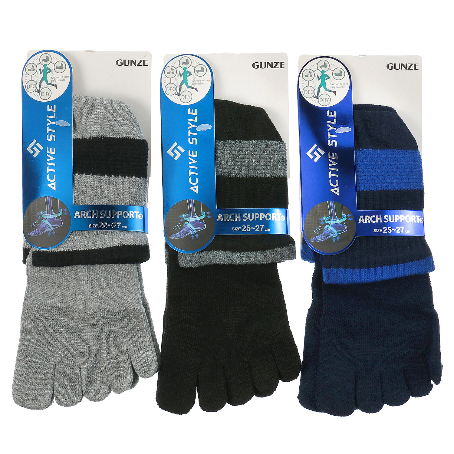 アクティブスタイル スニーカーソックス 5本指 - 画像1