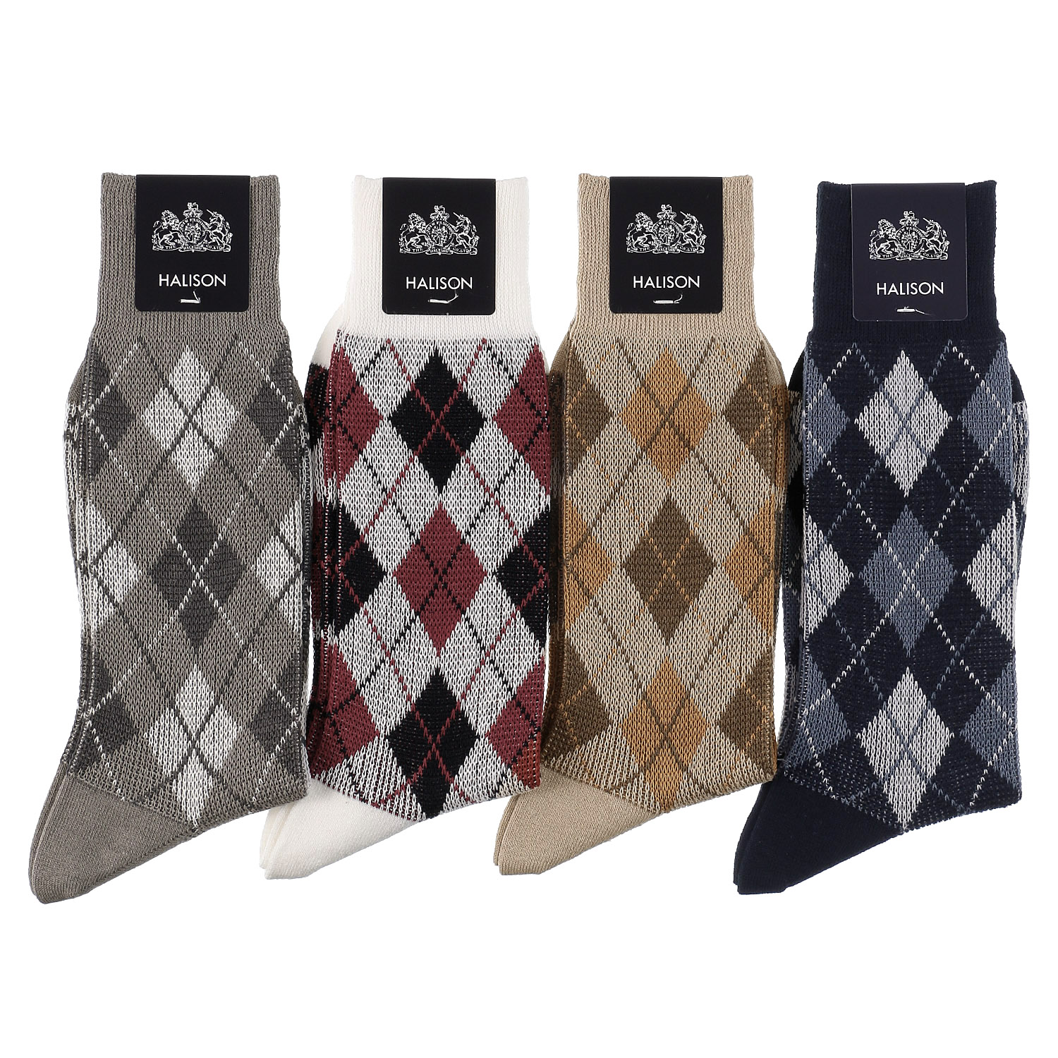 綿麻 ミドルアーガイルソックス - 画像1