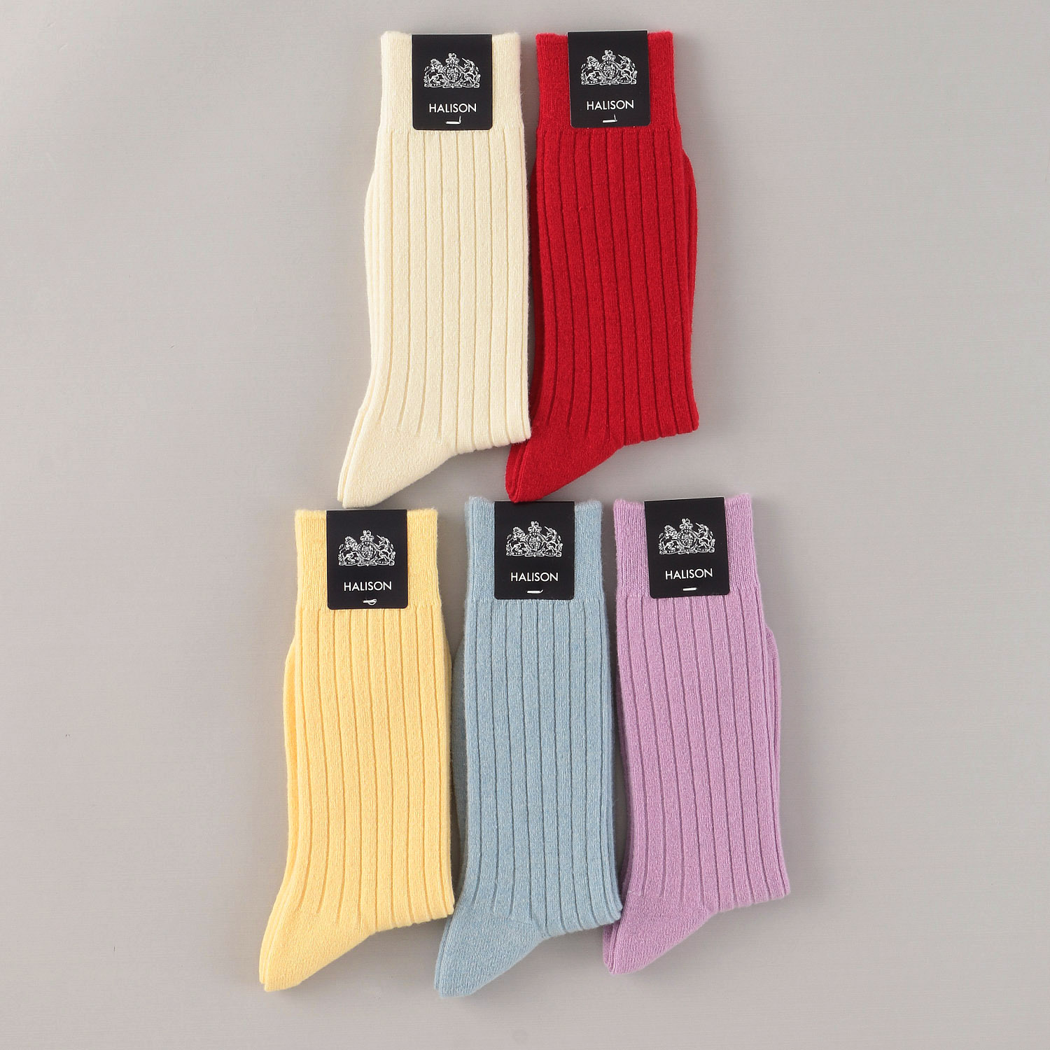 HALISON ラムウール レトロパステル リブソックス - 画像1