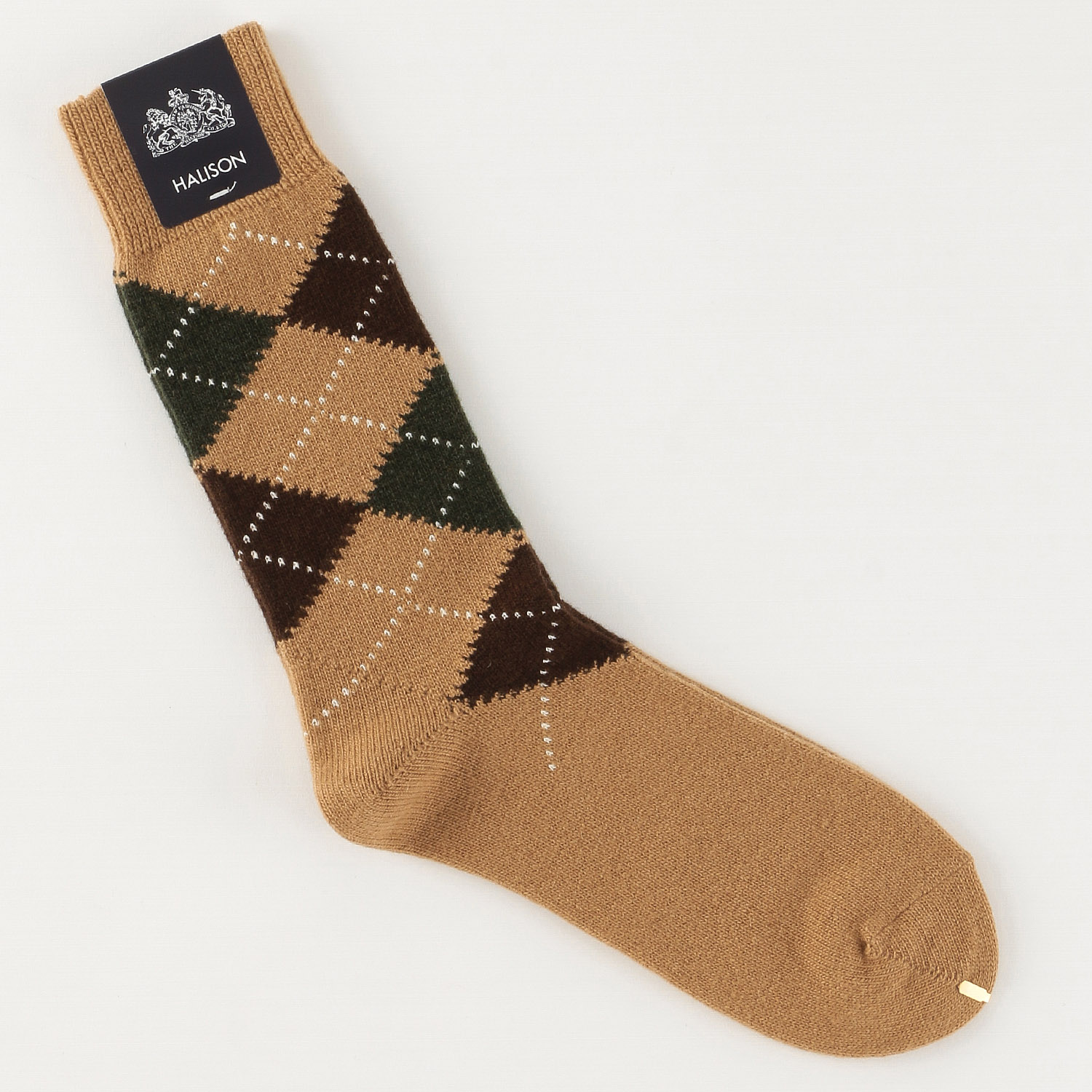 HALISON ラムウール アーガイルソックス 5ダイヤ - 画像1