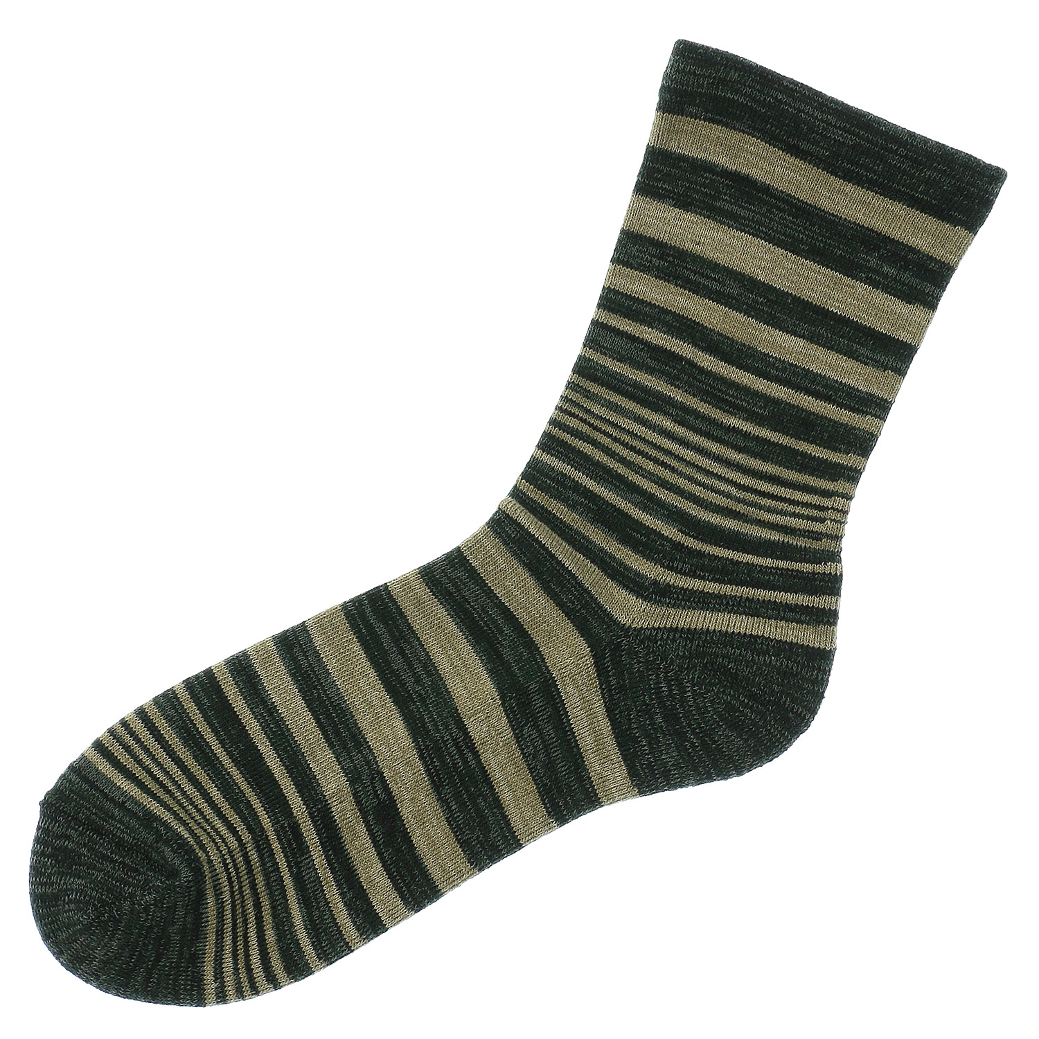 福助 メンズ ふくらし クルー丈 ボーダーくちゴムなし - 画像4